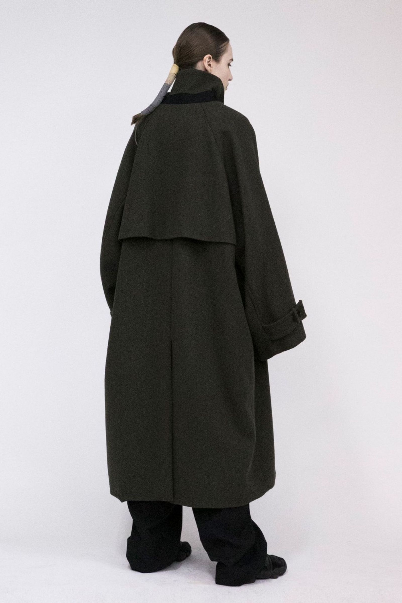 VOAAOV21AW Yabure Oile Wool Long Coat