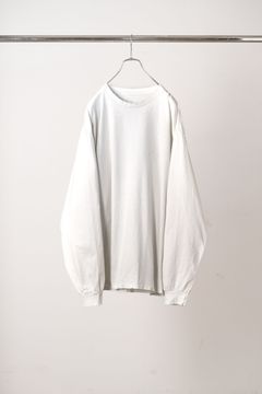 EMBROIDERY DYED LS T-SHIRT | G.WHITE | カットソー
