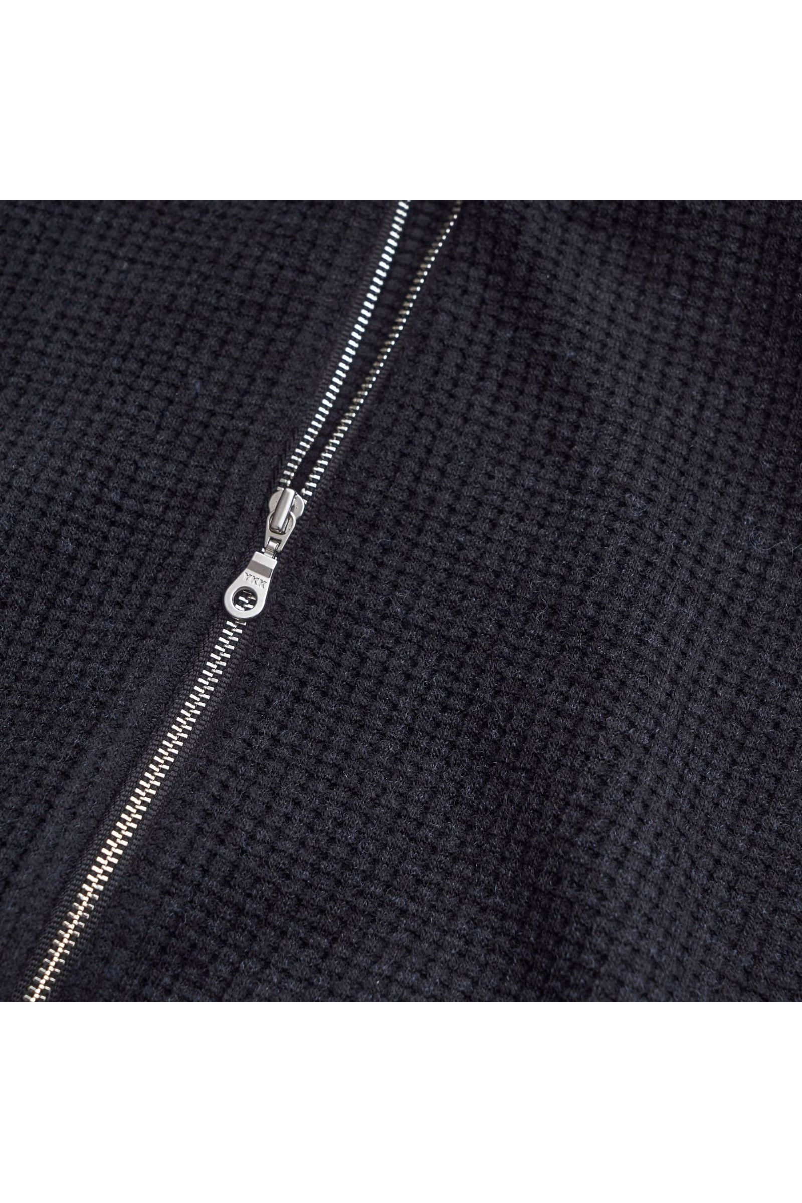 WAFFLE ZIP-UP JACKET/BLACK