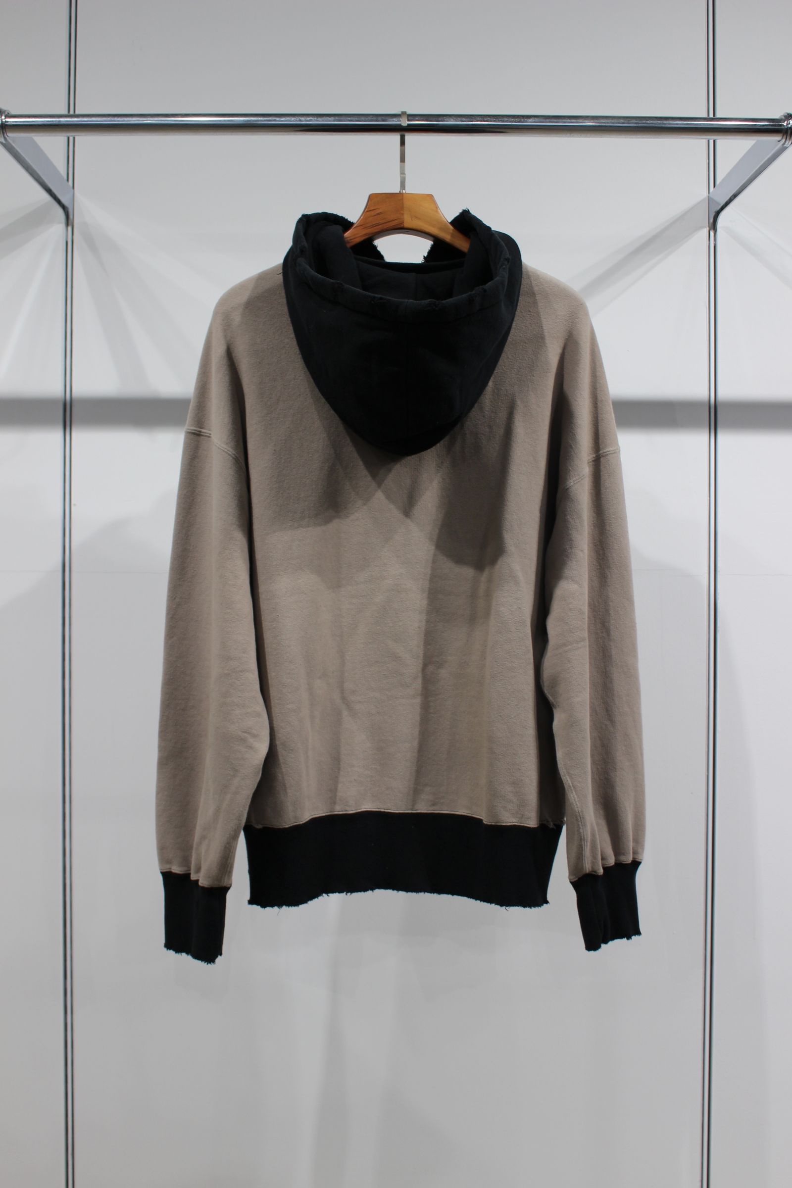2TONE AGING HOODIE/DUSKY PURPLE-BLACK
