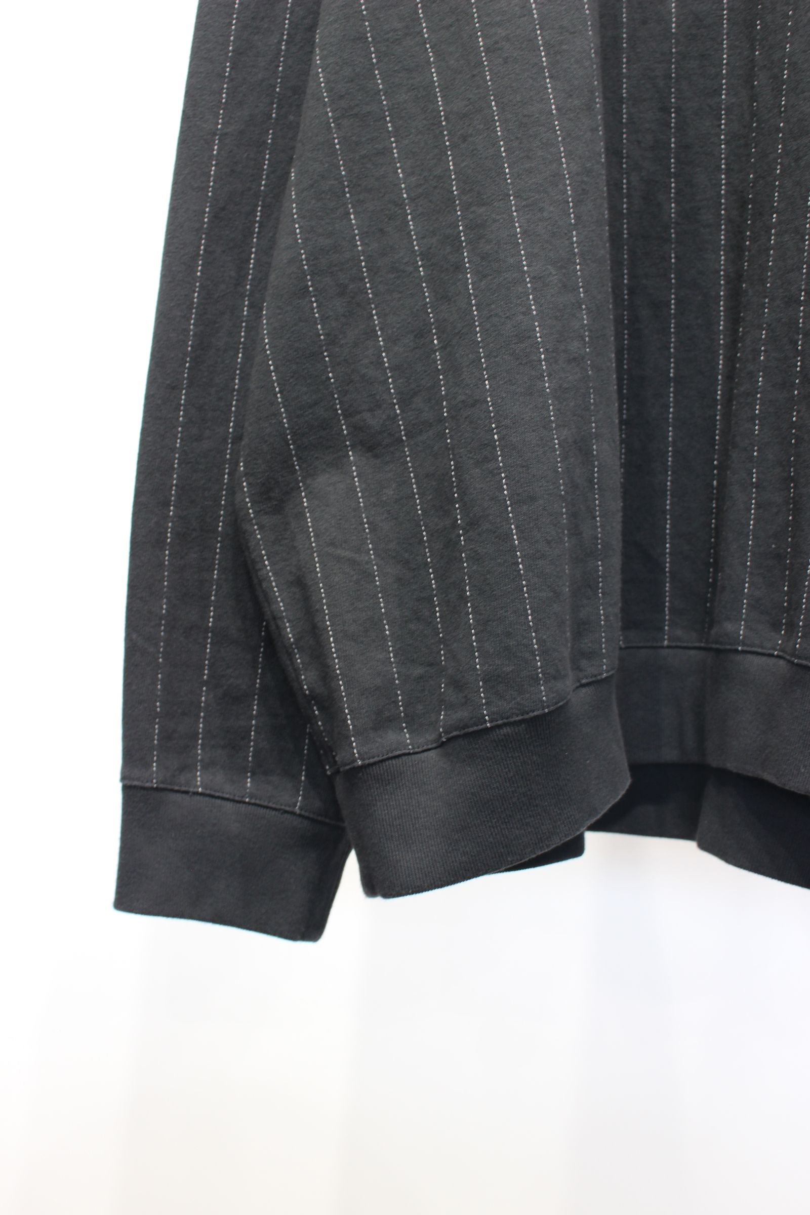 QUILTING STITCH OPEN END JERSEY Rib Gusset L/S T-Shirt | BLACK | カットソー