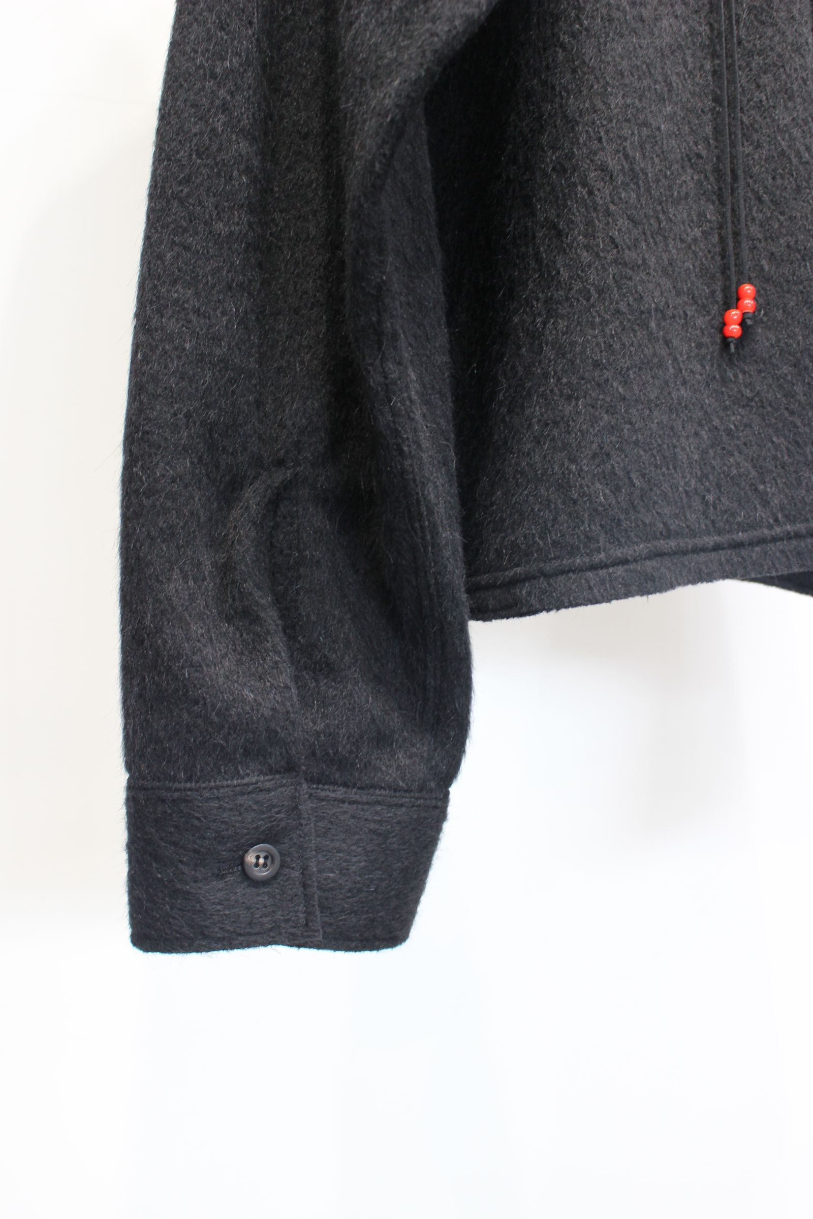 SHAGGY ZIP UP SHIRT | BLACK | ジップアップシャツ