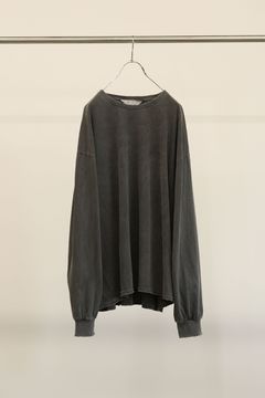 EMBROIDERY DYED LS T-SHIRT | BLACK | カットソー
