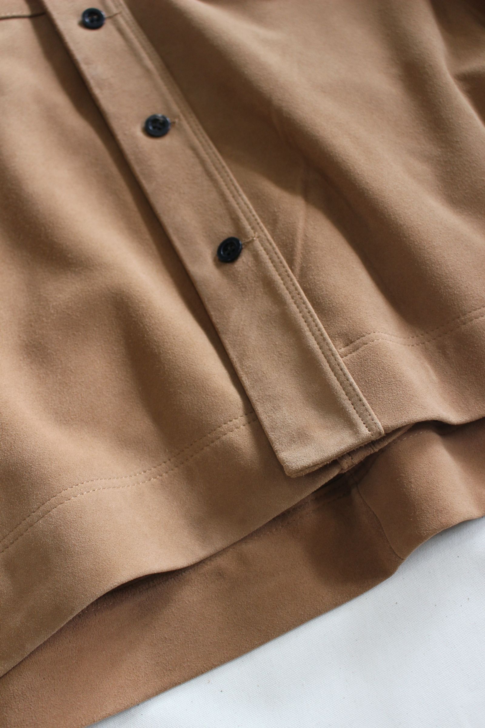 ANCELLM - SUEDE SHORT SHIRT JACKET | BLACK | スウェード