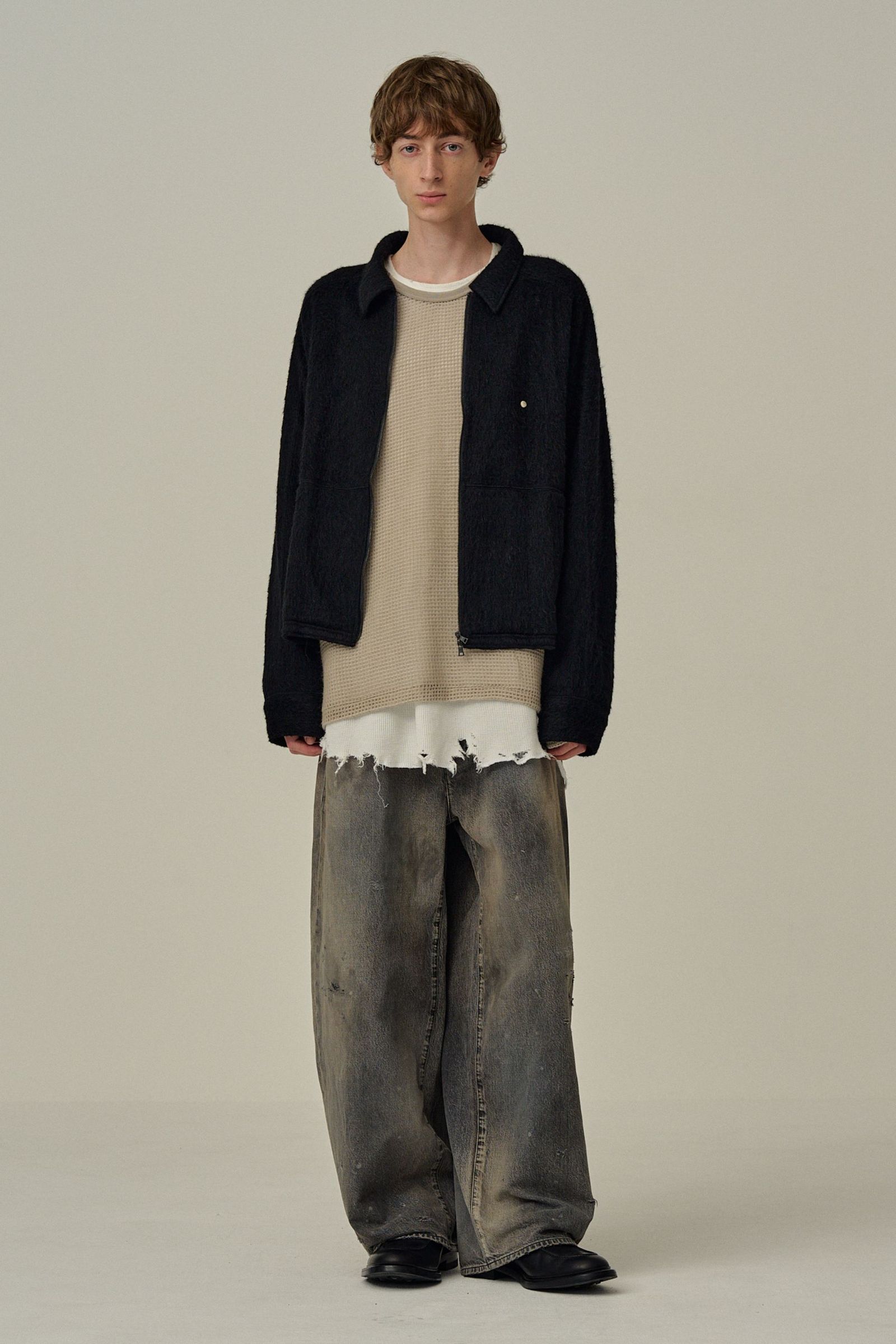 パンツ ANCELLM DENIM WIDE SLACKS(BLACK) 1 ANCELLM - DENIM WIDE SLACKS | BLACK | デニムパンツ | NapsNote