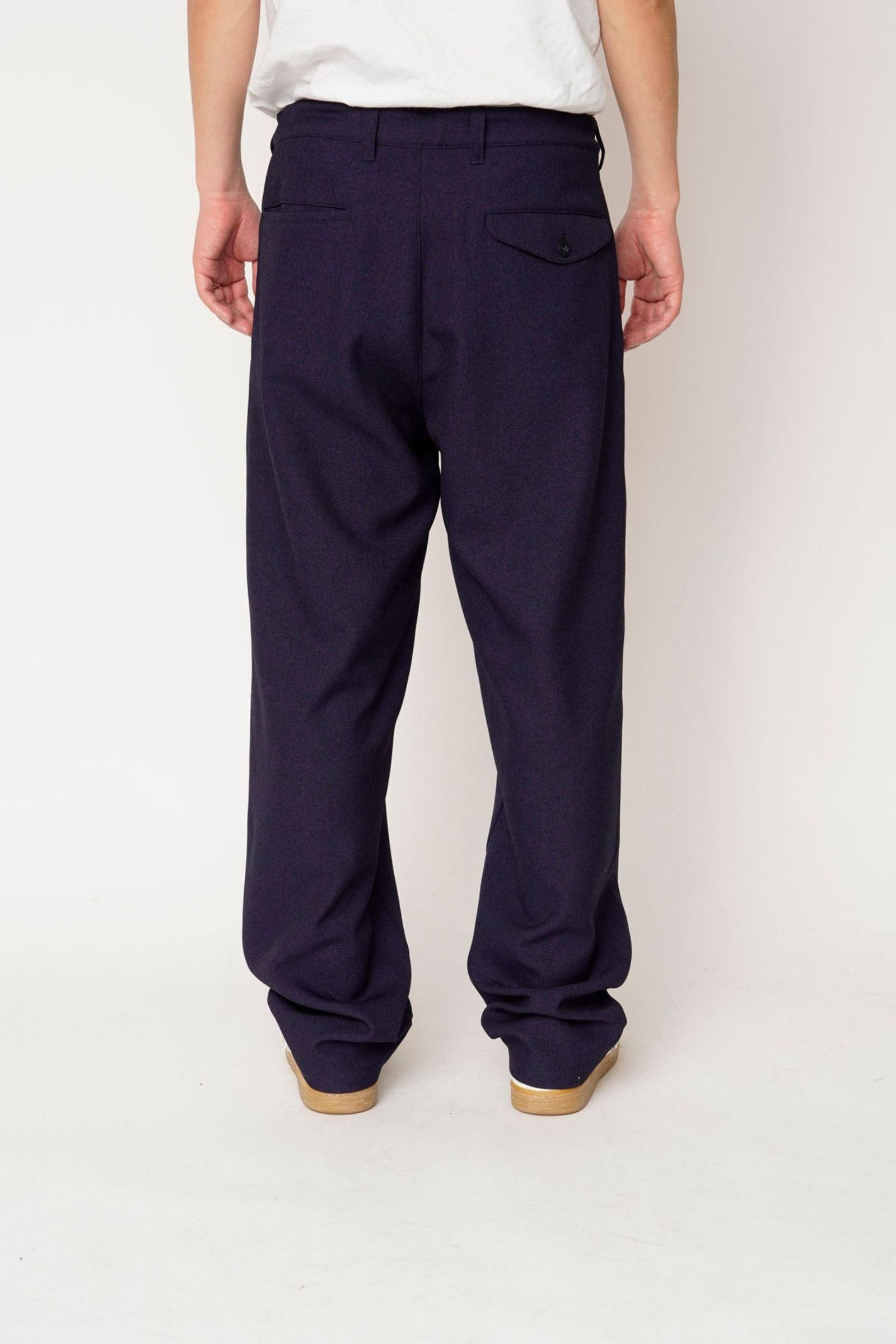 [ラスト1点] 2TUCK EASY TROUSERS | NAVY | スラックス