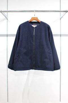 TRICOT CORDUROY COLLARLESS BLOUSON | NAVY | コーデュロイブルゾン