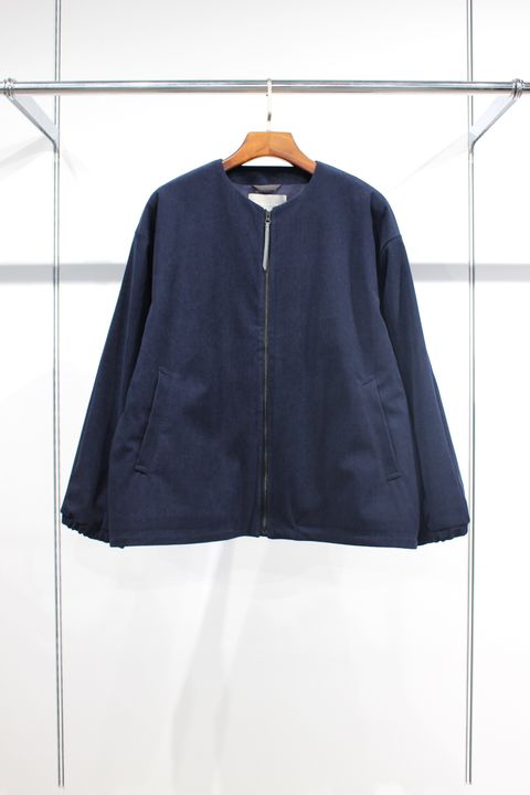 TRICOT CORDUROY COLLARLESS BLOUSON | NAVY | コーデュロイブルゾン