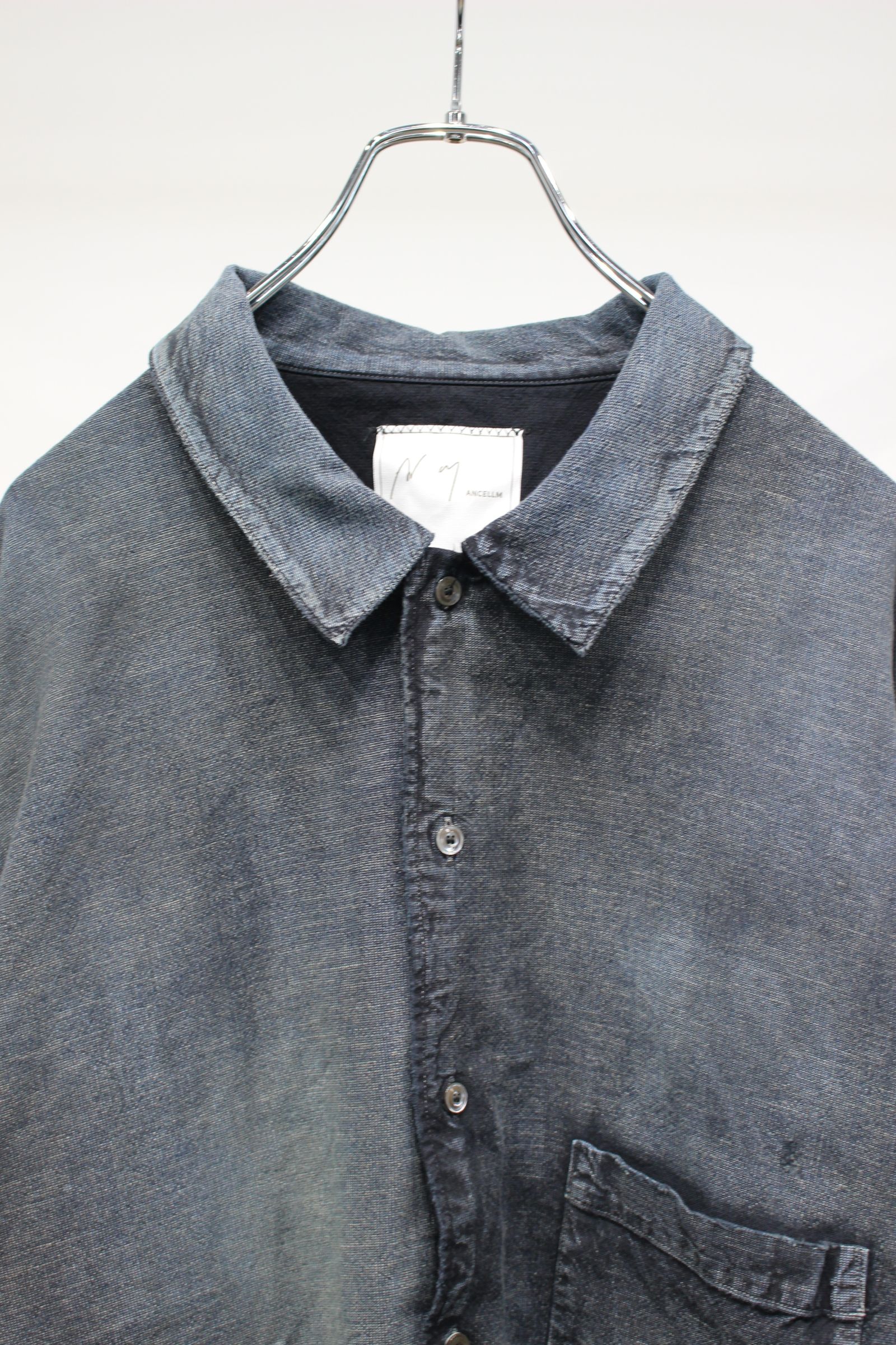 BRUSHSTROKE AGING SHIRT | BLACK | シャツ