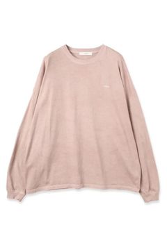 OVERDYE EMBROIDERY L/S TEE | LIGHT PINK | カットソー