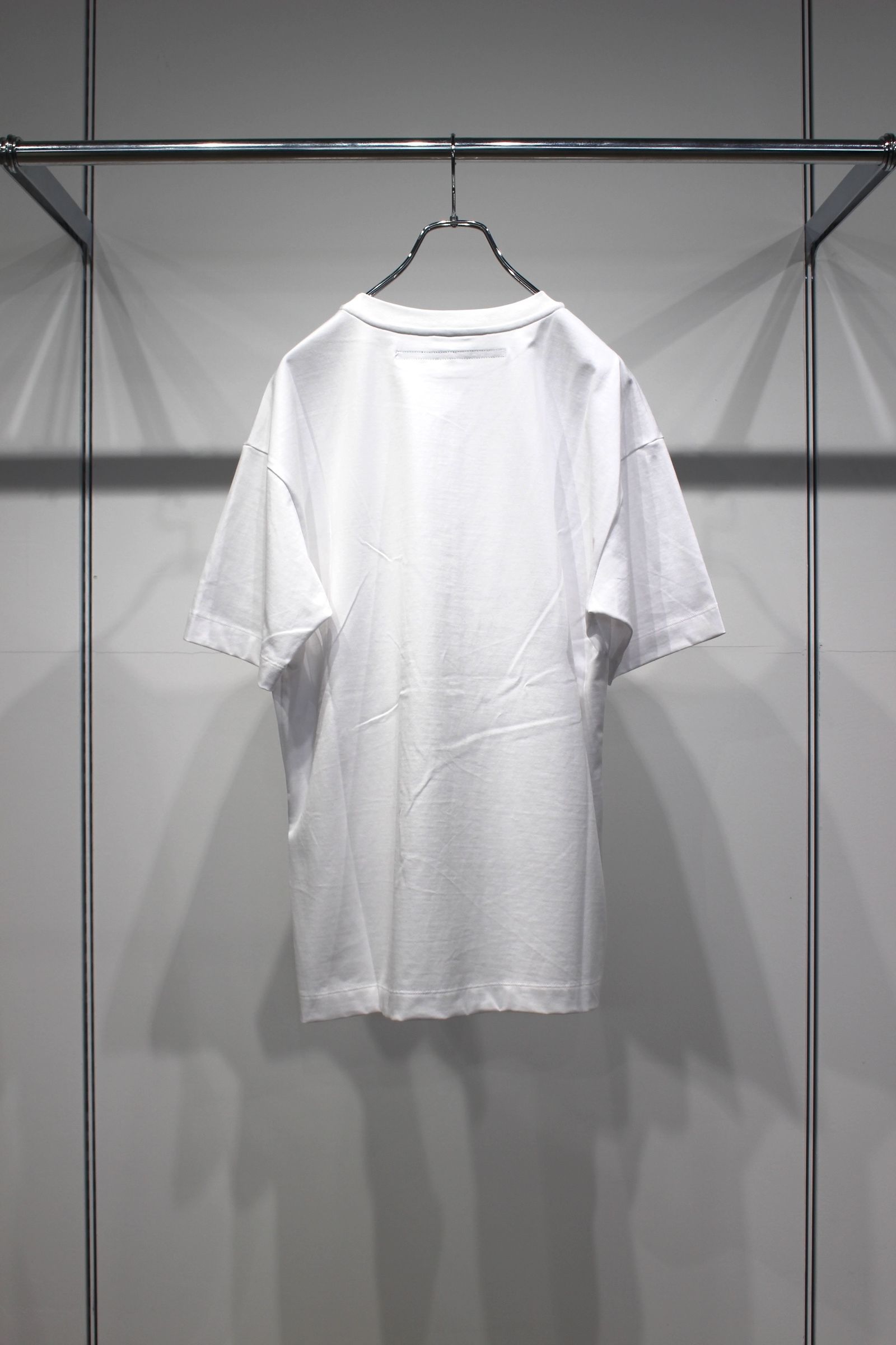 [ラスト1点] MERCERIZATION JERSEY EMBROIDERY T-SHIRT | WHITE | Logo | カットソー