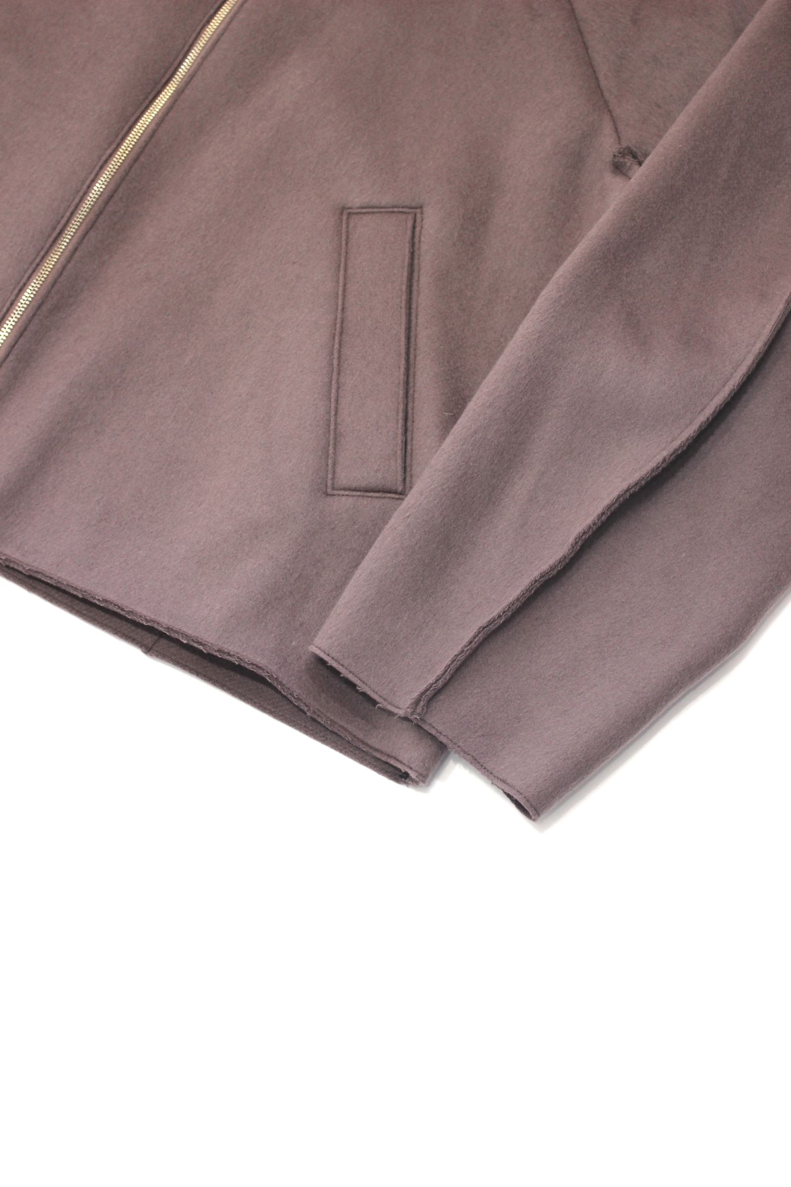PECOLAMB DOUBLE BEAVER WOOL HI-NECK ZIP BLOUSON/ハイネックジップブルゾン