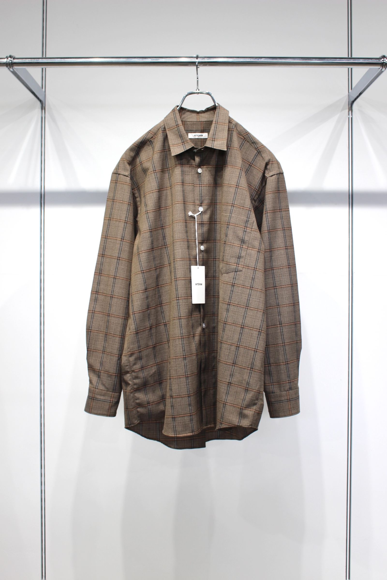PRINCE OF WALES WOOL CHECK L/S REGULAR SHIRTS | BITTER COFFEE CHECK | チェックシャツ