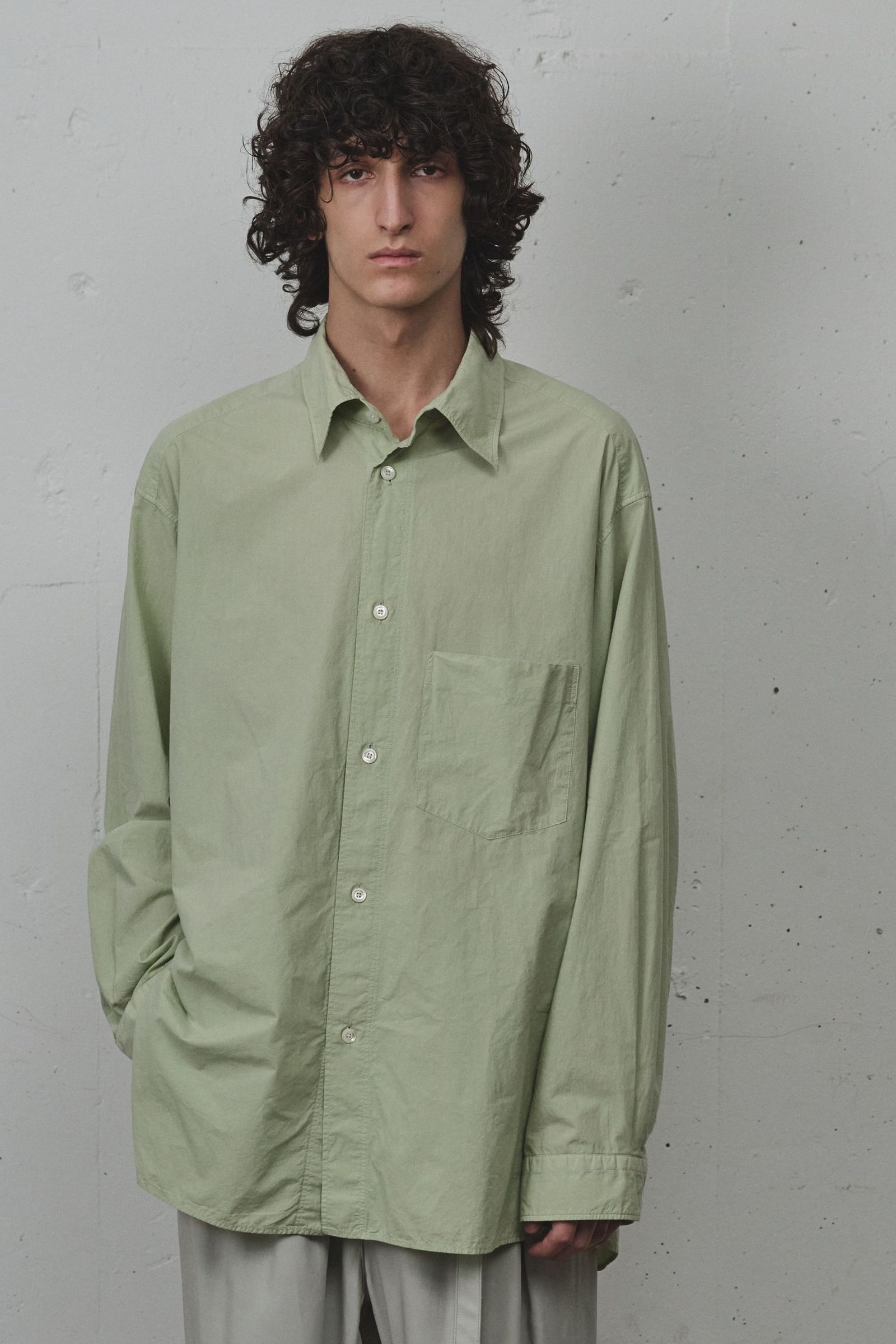 [ラスト1点] SHRINK OVER SHIRT | GRAYMINT | シャツ