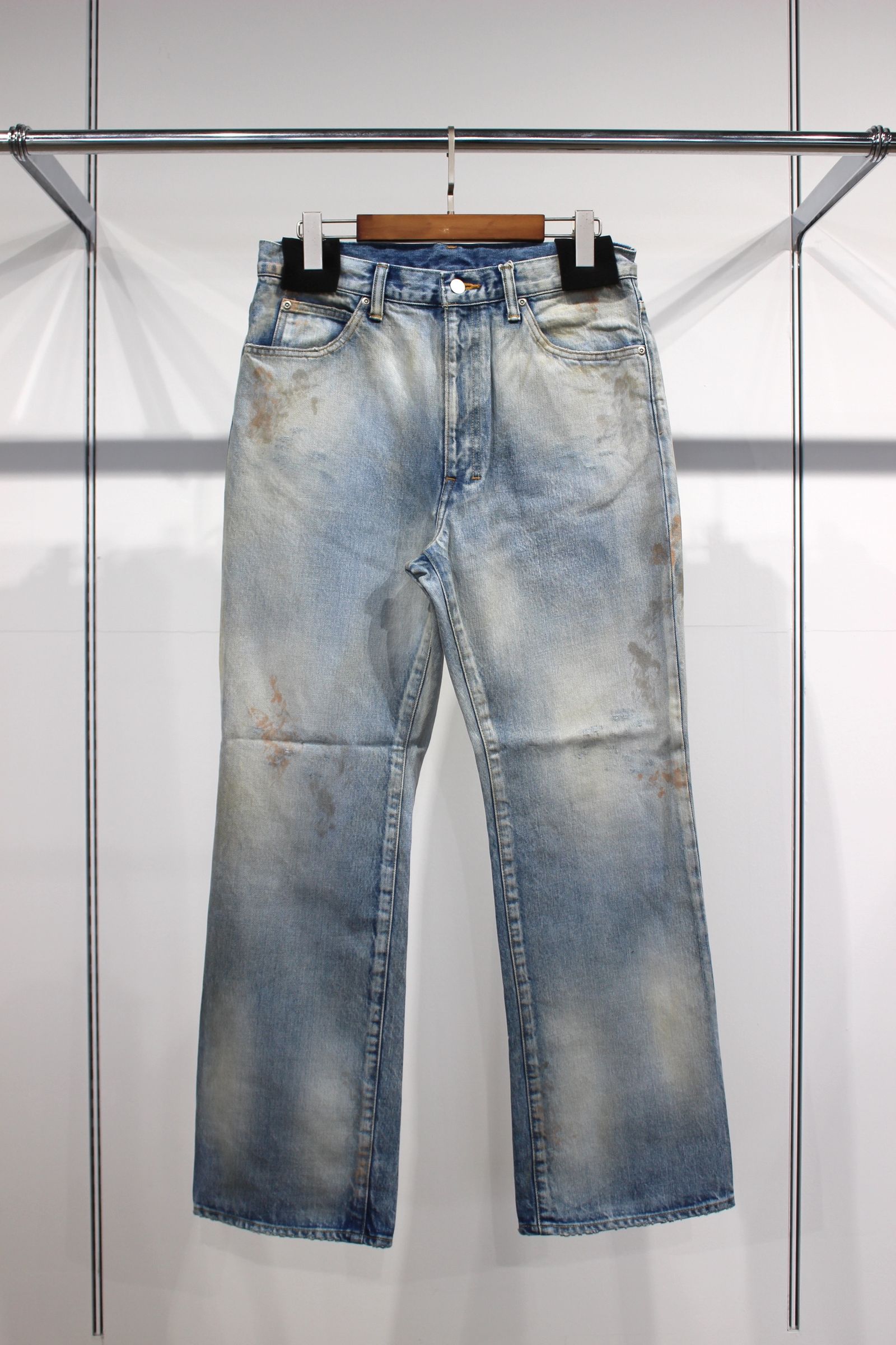 ANCELLM - AGING SELVEDGE SHOE CUT 5P DENIM PANTS