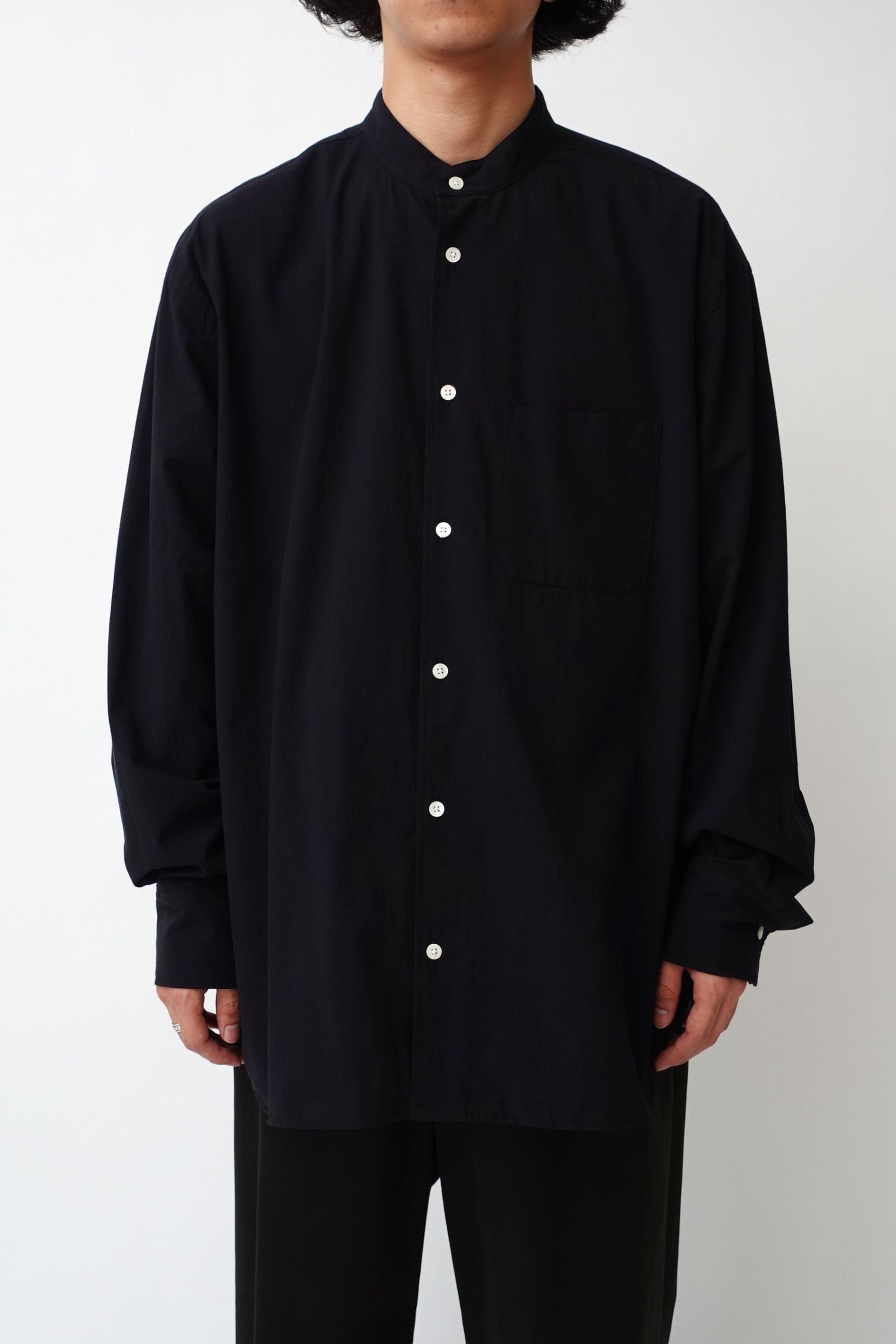 SEERSUCKER BAND COLLAR SHIRT/シャツ