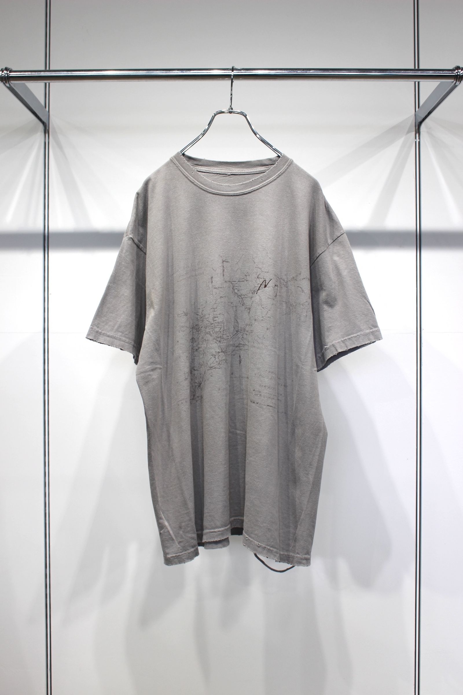 ANCELLM ダメージ トップス カットソー Tシャツ グレー ２ ANCELLM ダメージ トップス カットソー Tシャツ グレー 2