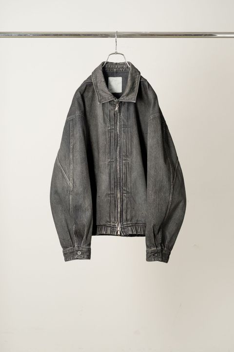[ラスト1点] AGING DENIM TUCK JACKET | BLACK | デニムジャケット