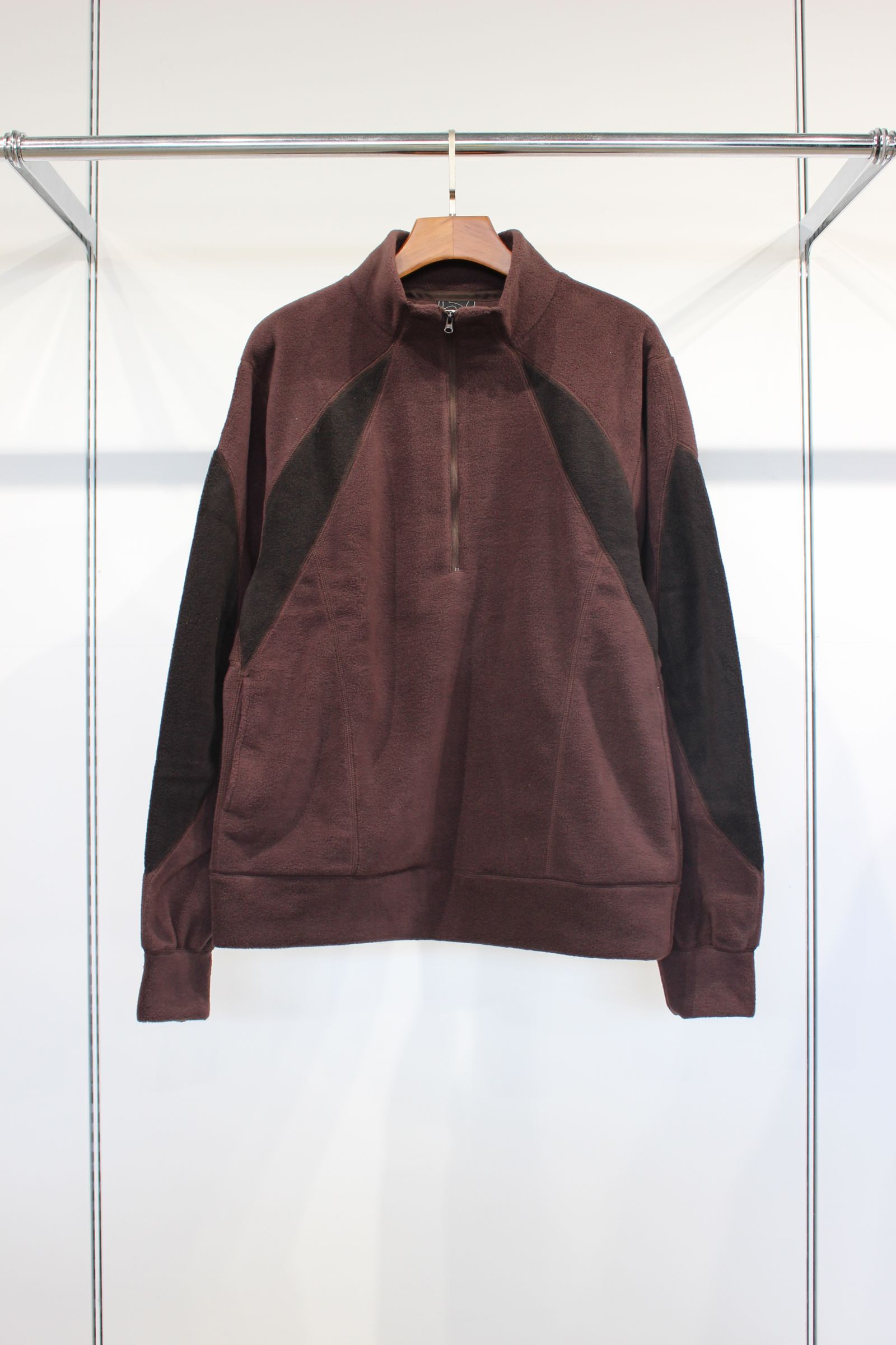 OL - [ラスト1点] SWITCHING FLEECE HALF ZIP L/S | BROWN