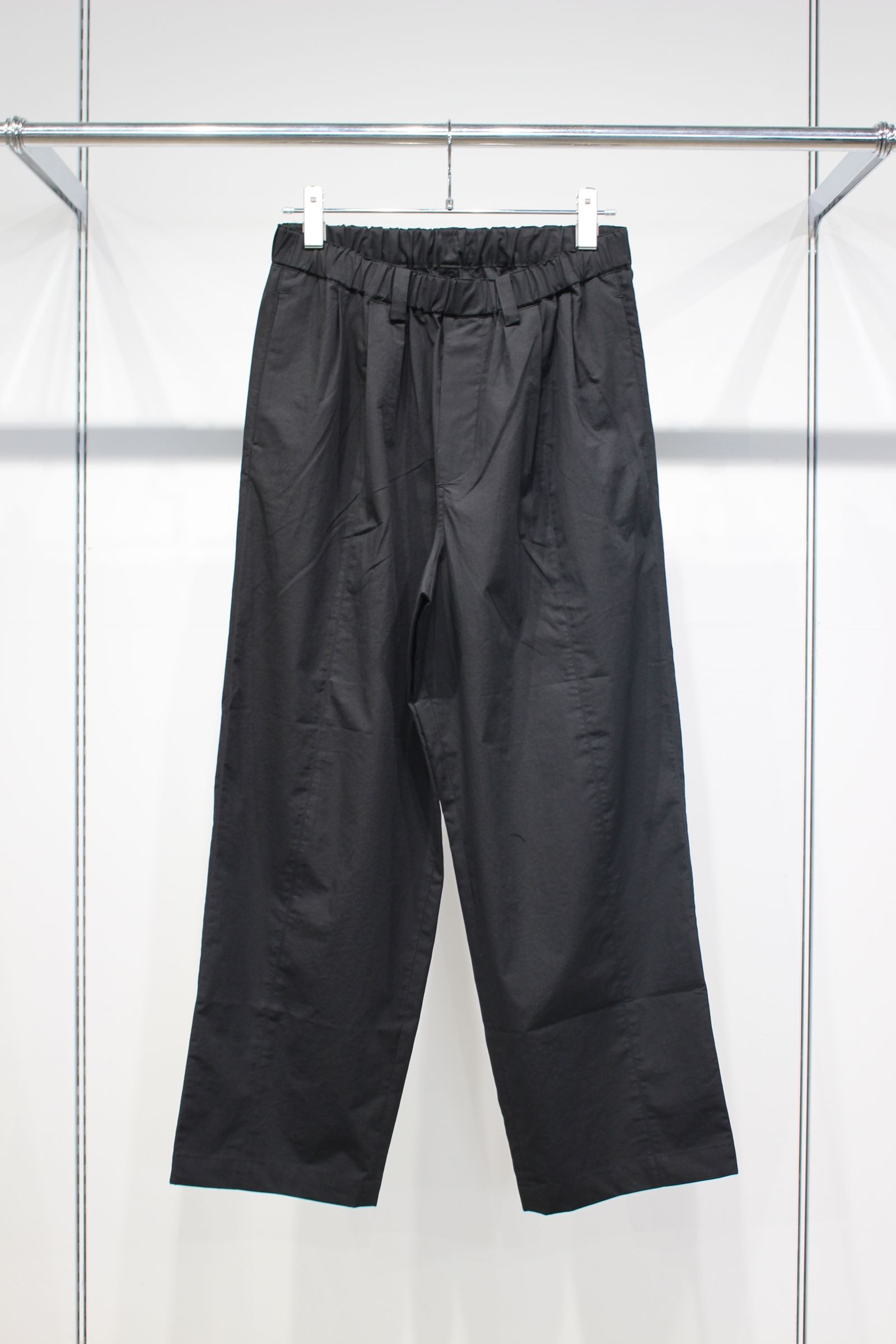 ORGANIC COTTON/LINEN CENTER SEAM PANTS | BLACK | イージーパンツ