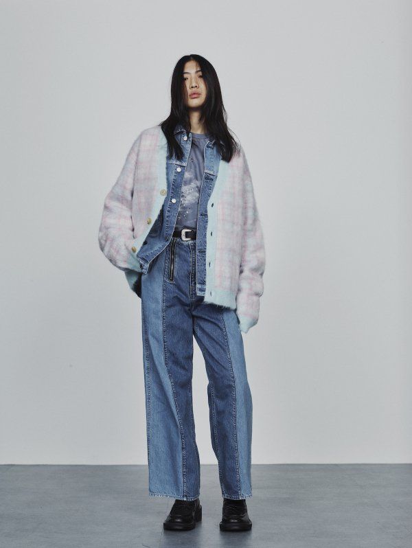 SWITCHING ZIP DENIM PANTS/デニムパンツ/インディゴ