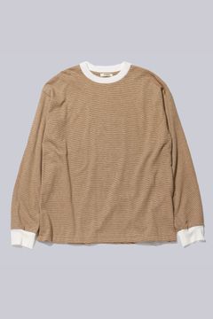 [ラスト1点] COTTON HEMP BORDER L/S TEE | BROWN | カットソー