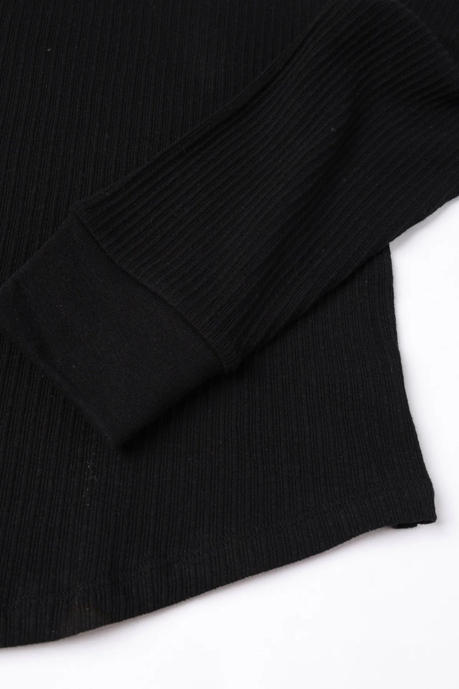 VINTAGE LIGHT RIB HENRY NECK L/S | BLACK | カットソー
