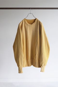 DYED DAMAGE SWEAT SHIRT/MUSTARD