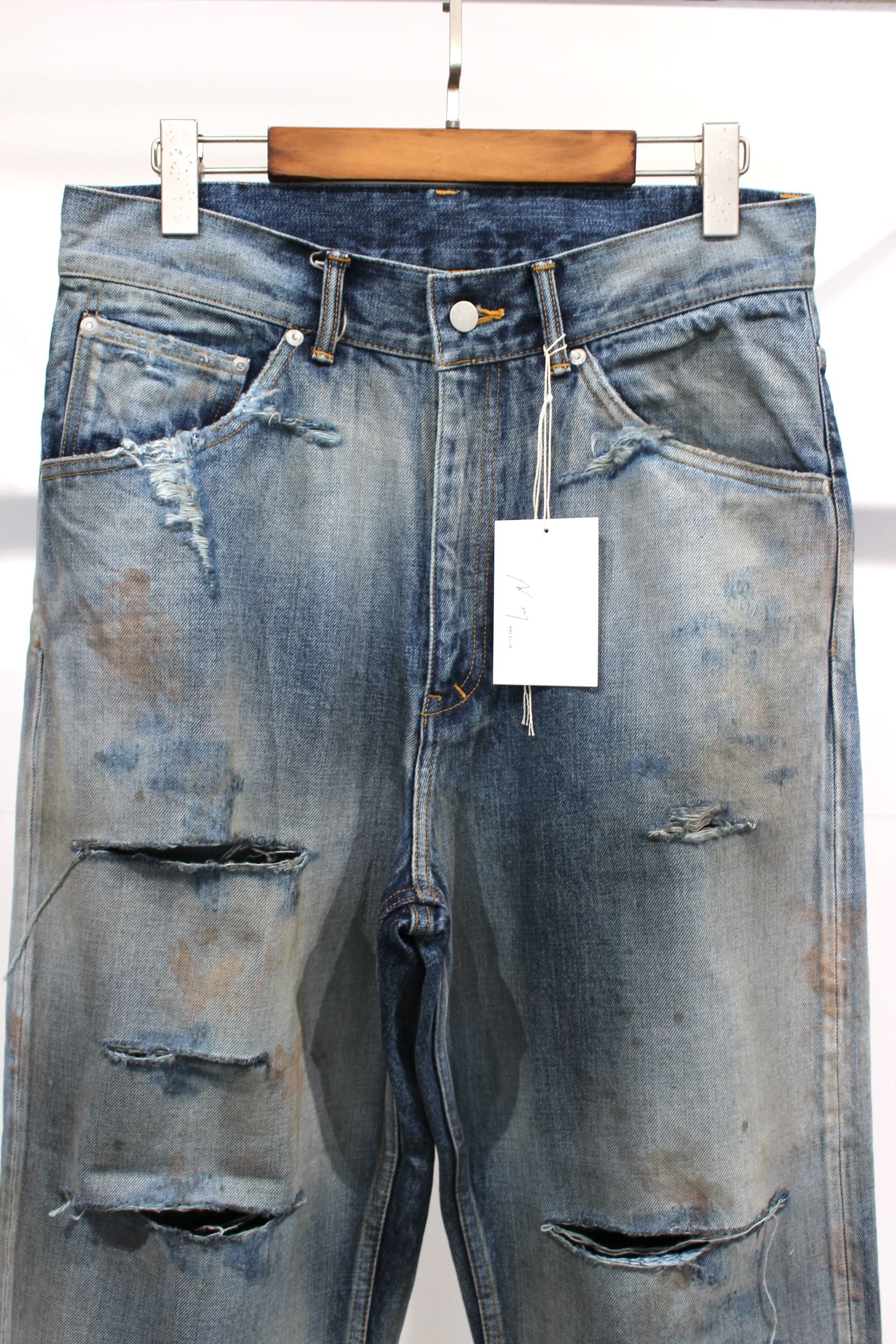 CRASH SELVEDGE DENIM STRAIGHT 5P PANTS/INDIGO