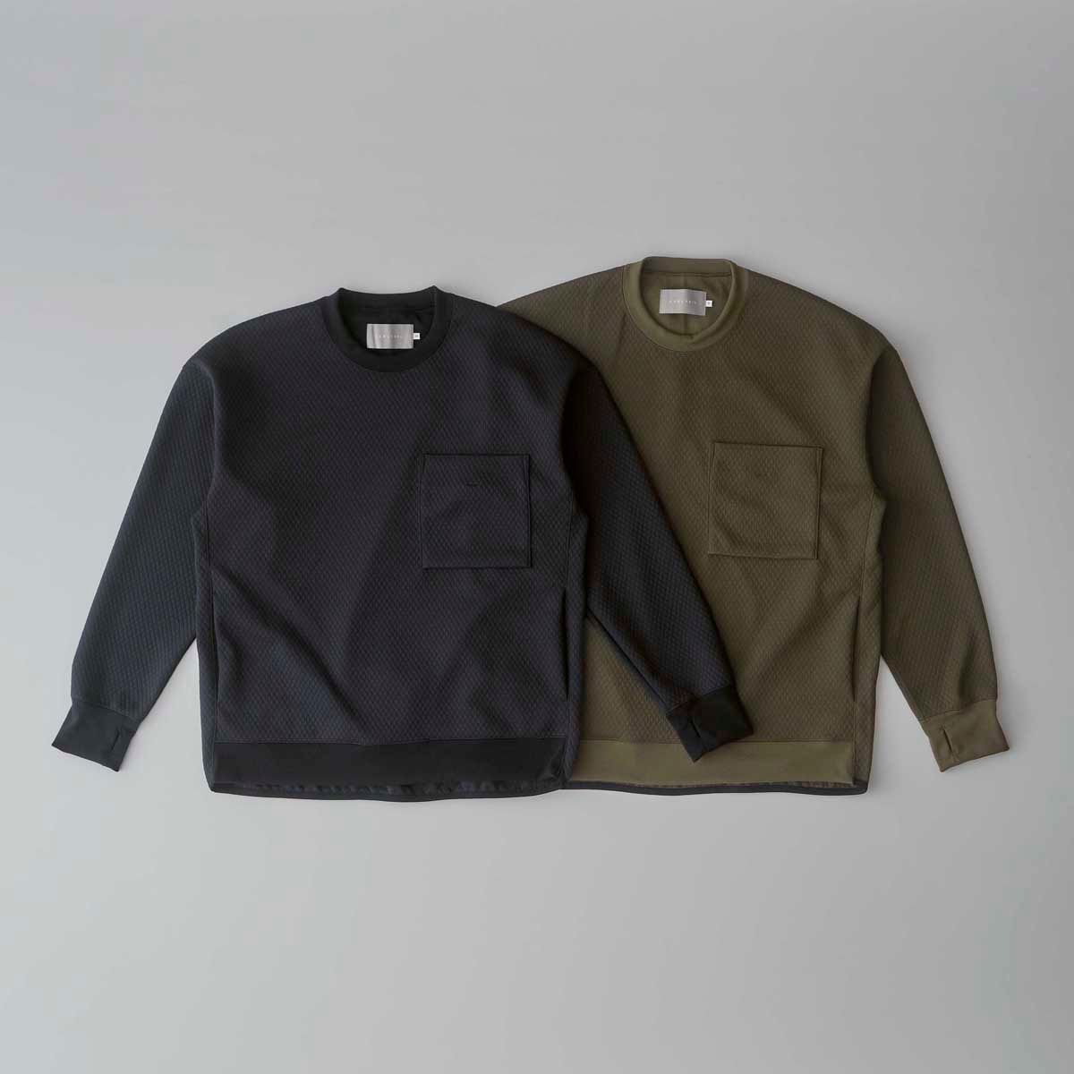 MICRO QUILTING JACQUARD P/O | D.OLIVE | カットソー