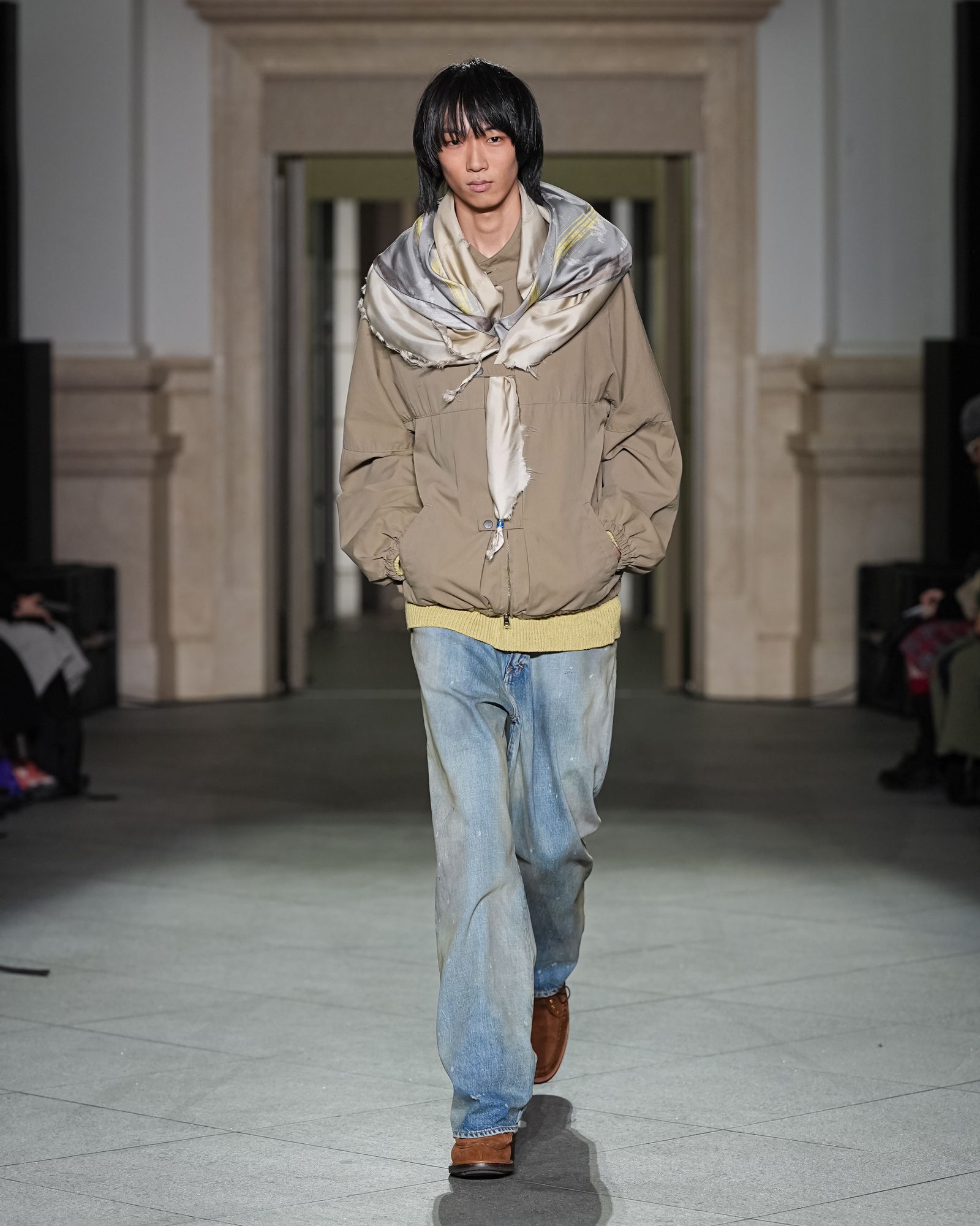 SILK SCALF | GRAY | シルクスカーフ