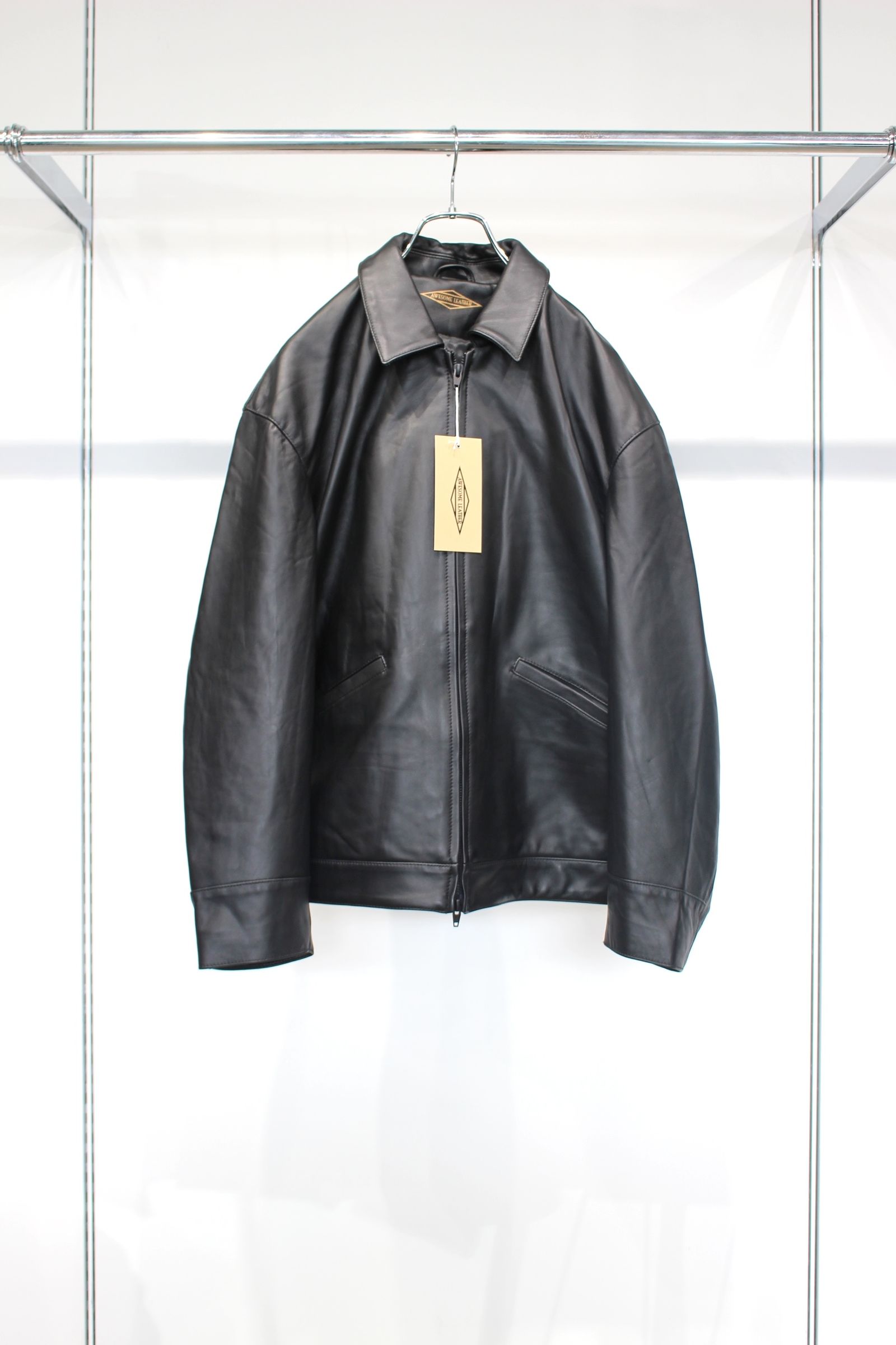 LEATHER ZIP SHORT JACKET | BLACK | レザージャケット