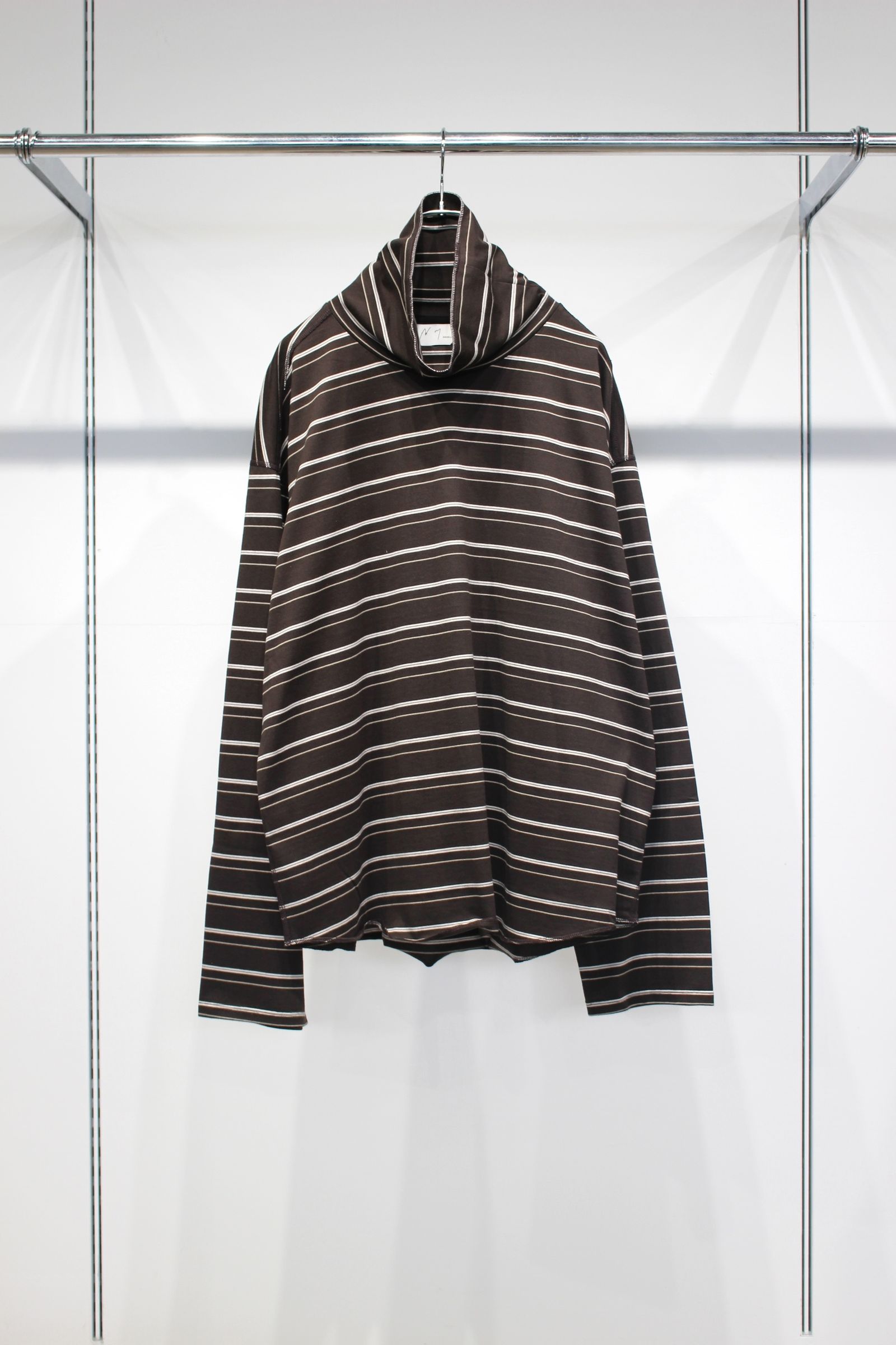 TURTLENECK BORDER LS T-SHIRT | BLACK | カットソー
