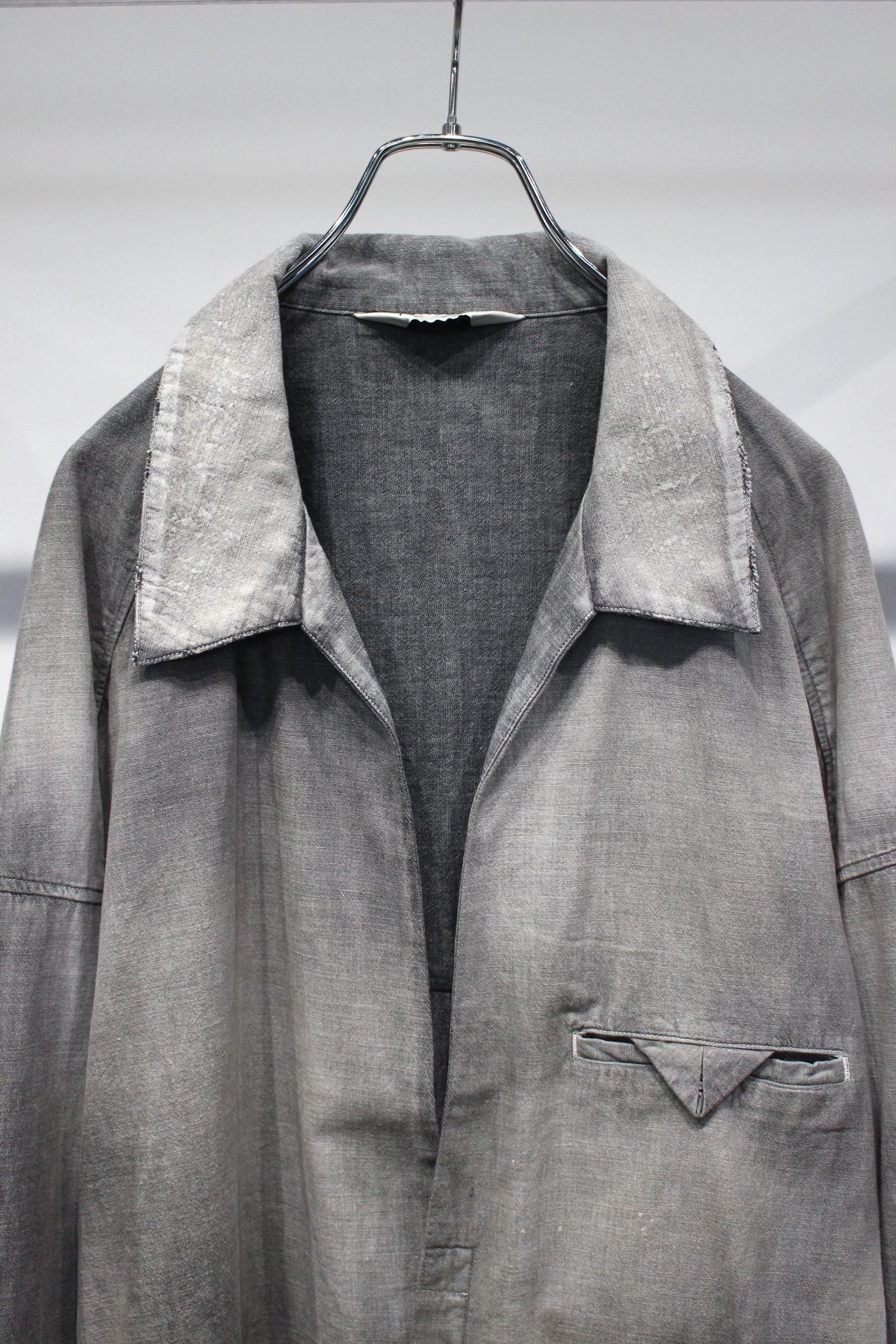 AGING CHAMBRAY LONG SHIRT | BLACK | シャンブレーシャツ