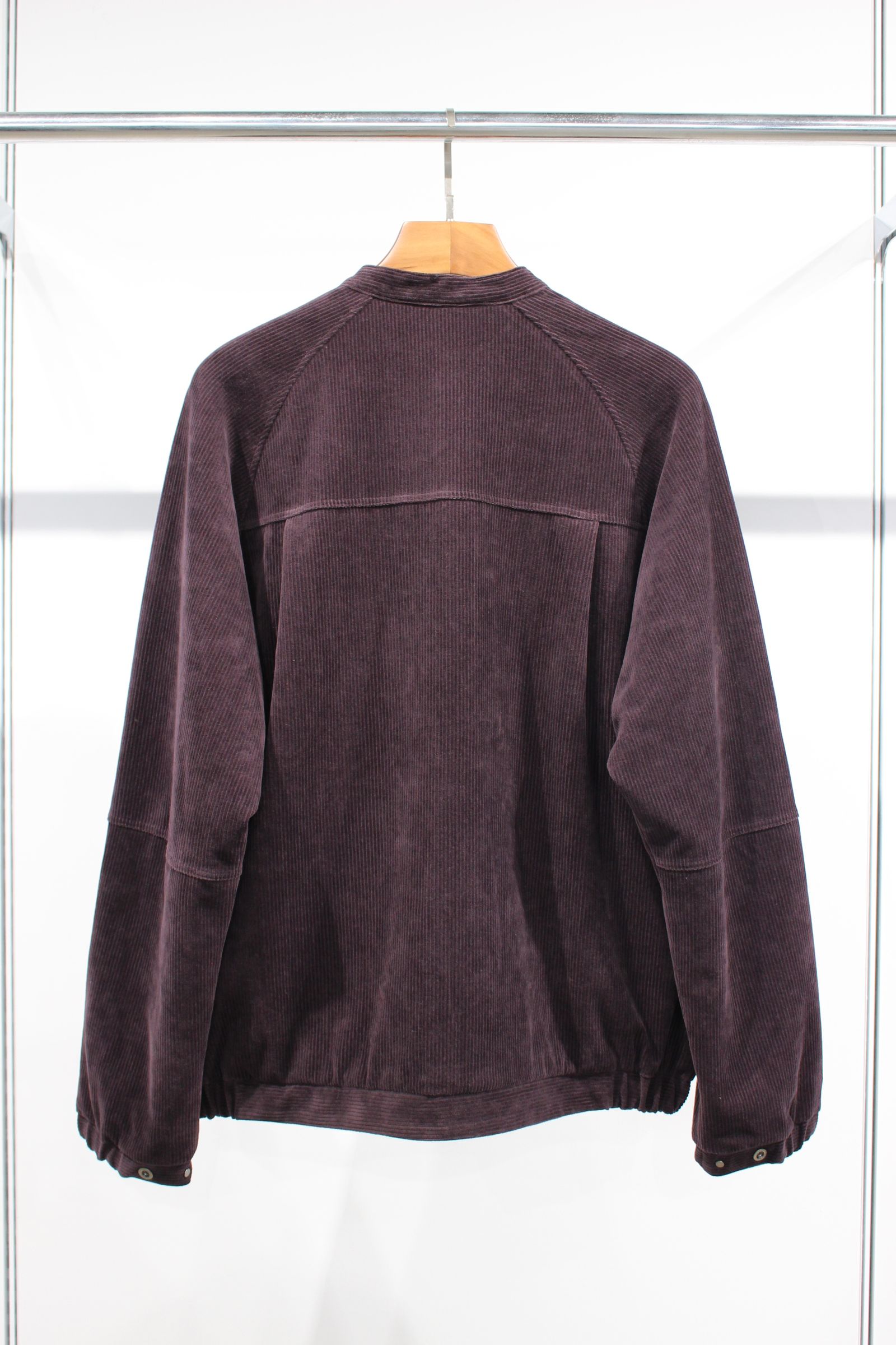 KNIT CORDUROY ZIP-UP BLOUSON/ROOTBEER