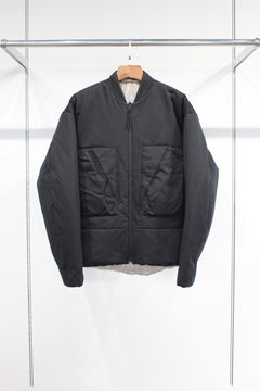 REVERSIBLE PADDED ZIP-UP BLOUSON/BLACK-MOCHA