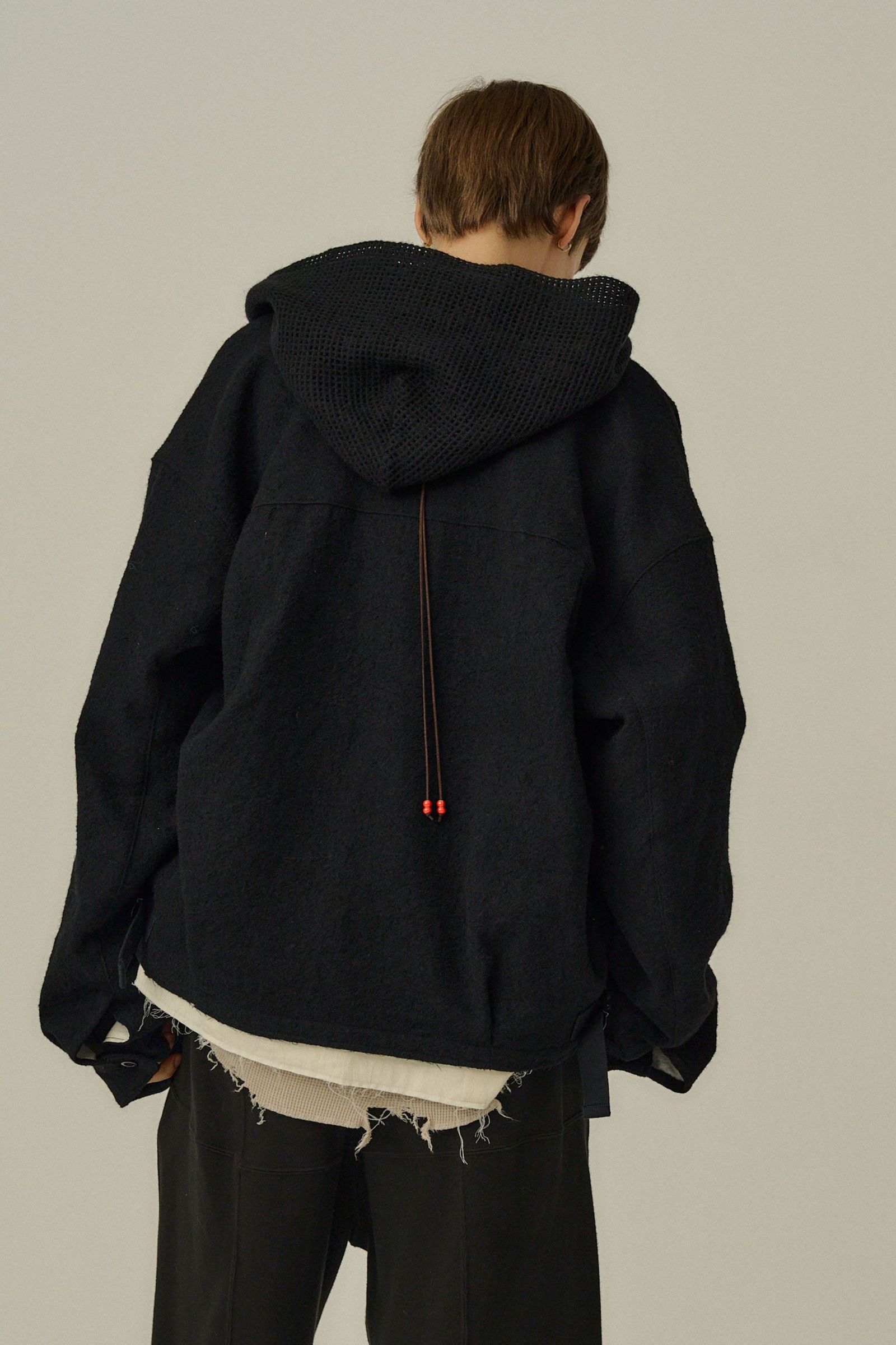 [ラスト1点] SHRINK WOOL LAYERING JACKET | BLACK | レイヤリングジャケット