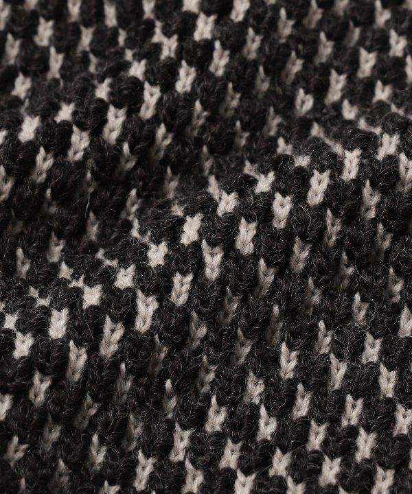 POPCORN SKIPPER KNIT/ニット/ホワイト-ブラック
