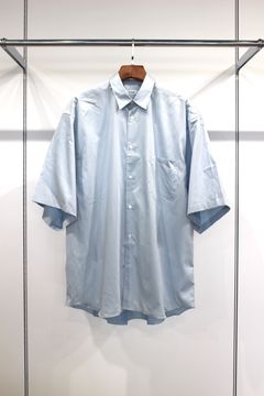 HYPER BIG 200/2 SUPIMA TWILL S/S REGULAR COLLAR SHIRT/L.BLUE