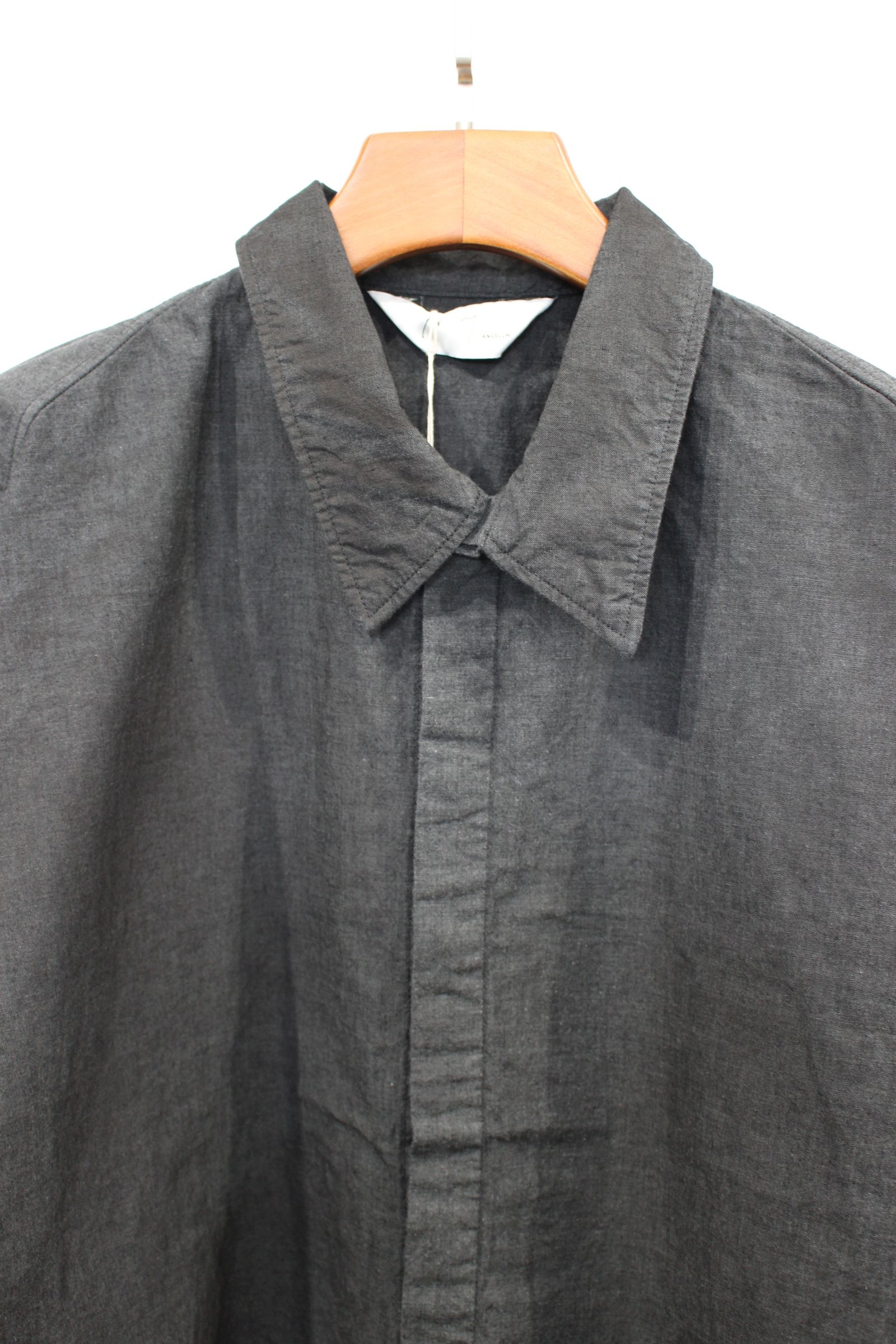 CHANBRAY DRESS LS SHIRT/BLACK