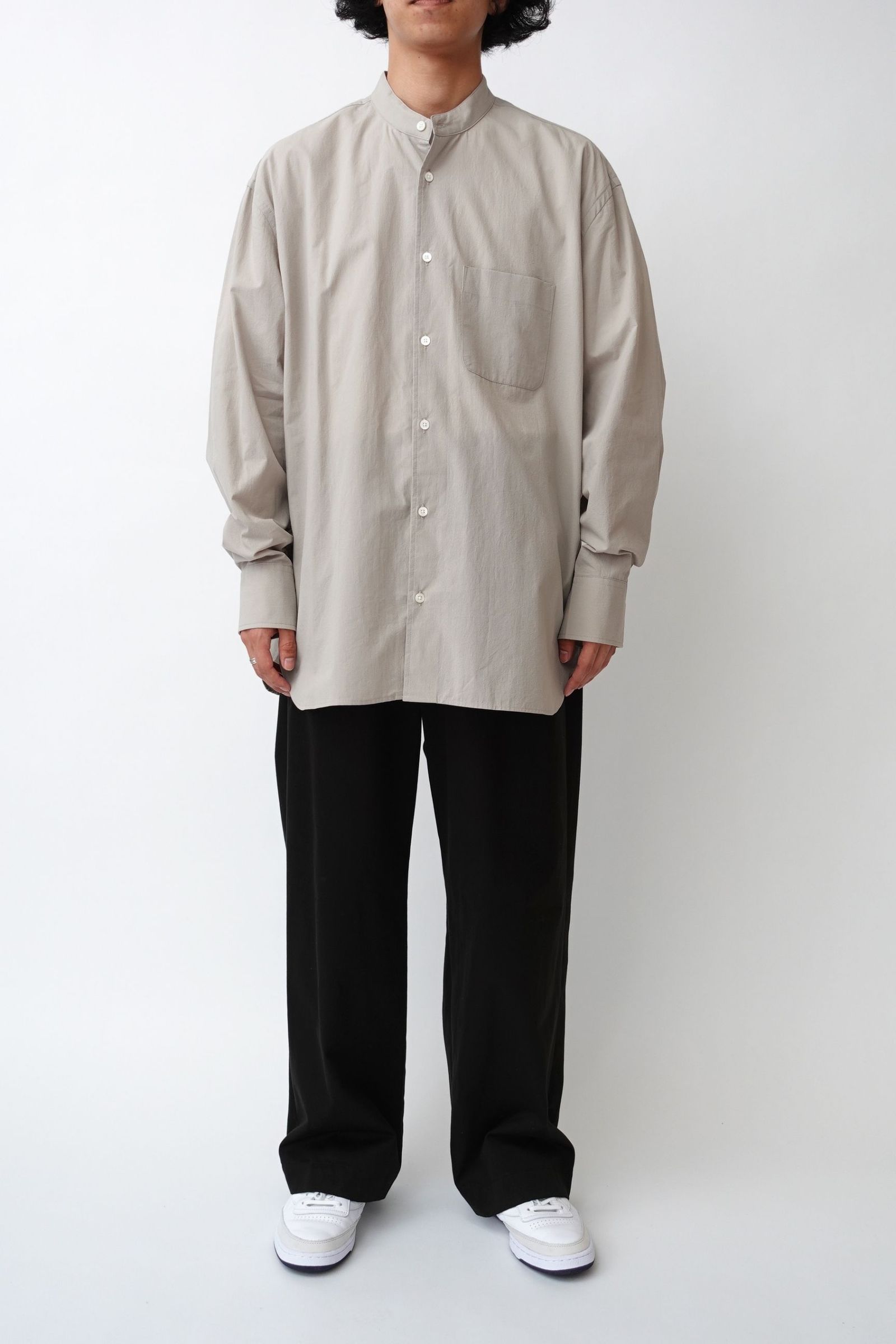 SEERSUCKER BAND COLLAR SHIRT/シャツ