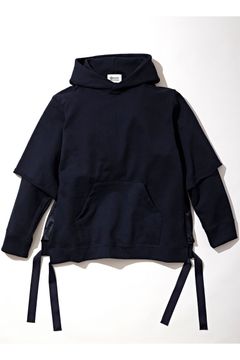 FRENCH TERRY Layered Hoodie/レイヤードパーカー