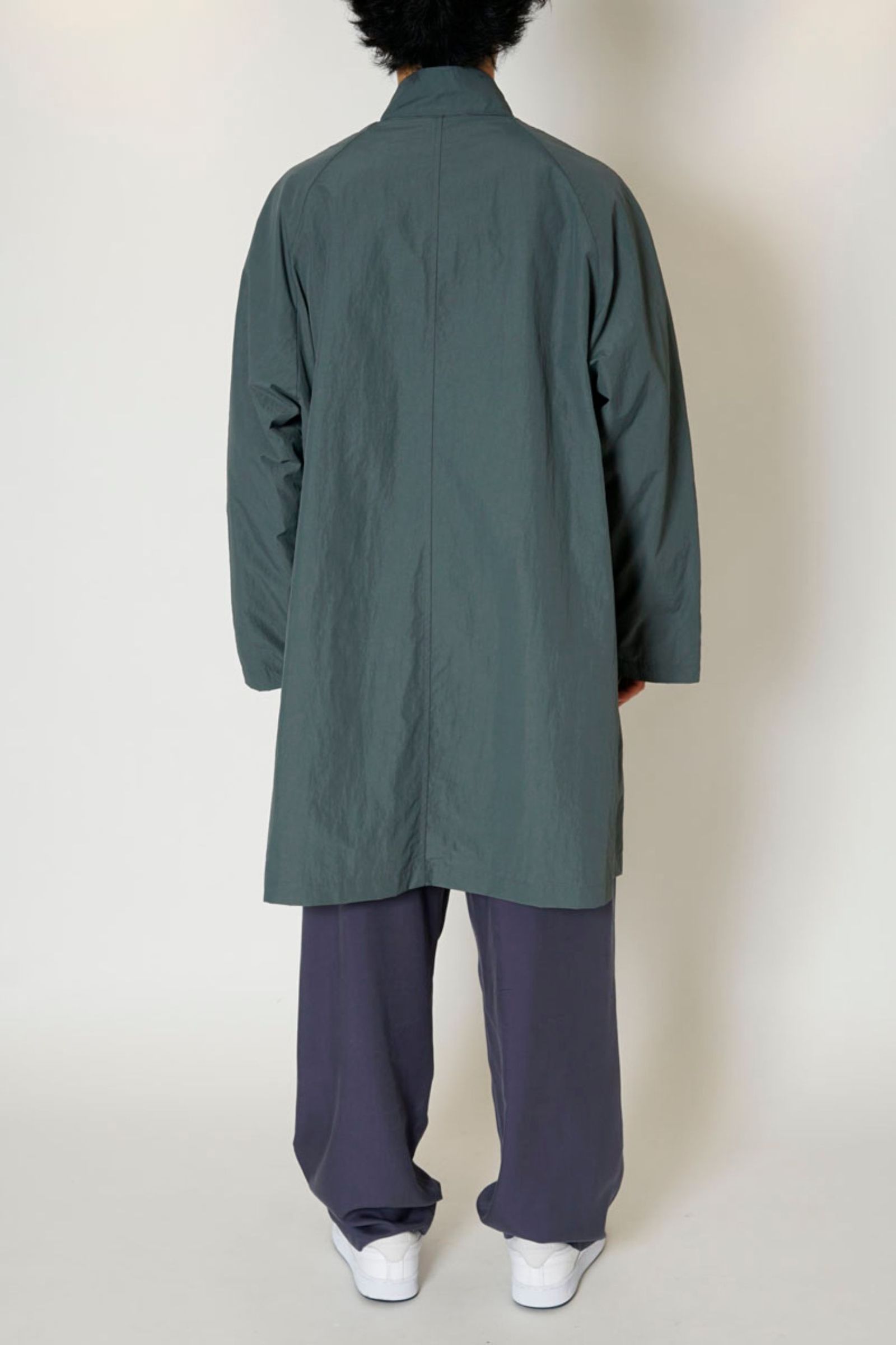 STAND COLLAR SHELL COAT/CHACOAL