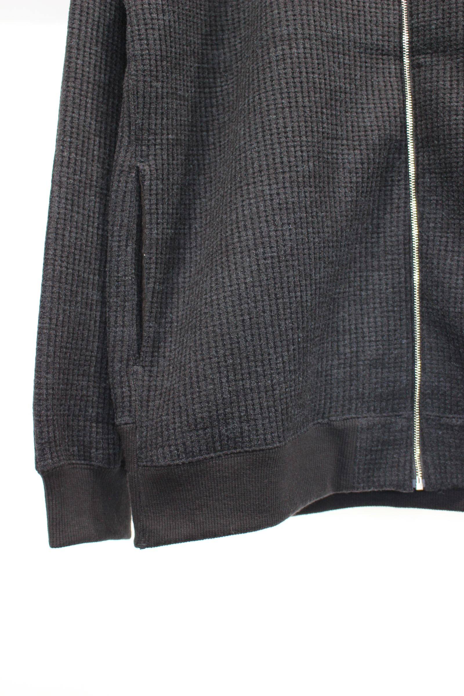 WAFFLE ZIP-UP JACKET/BLACK