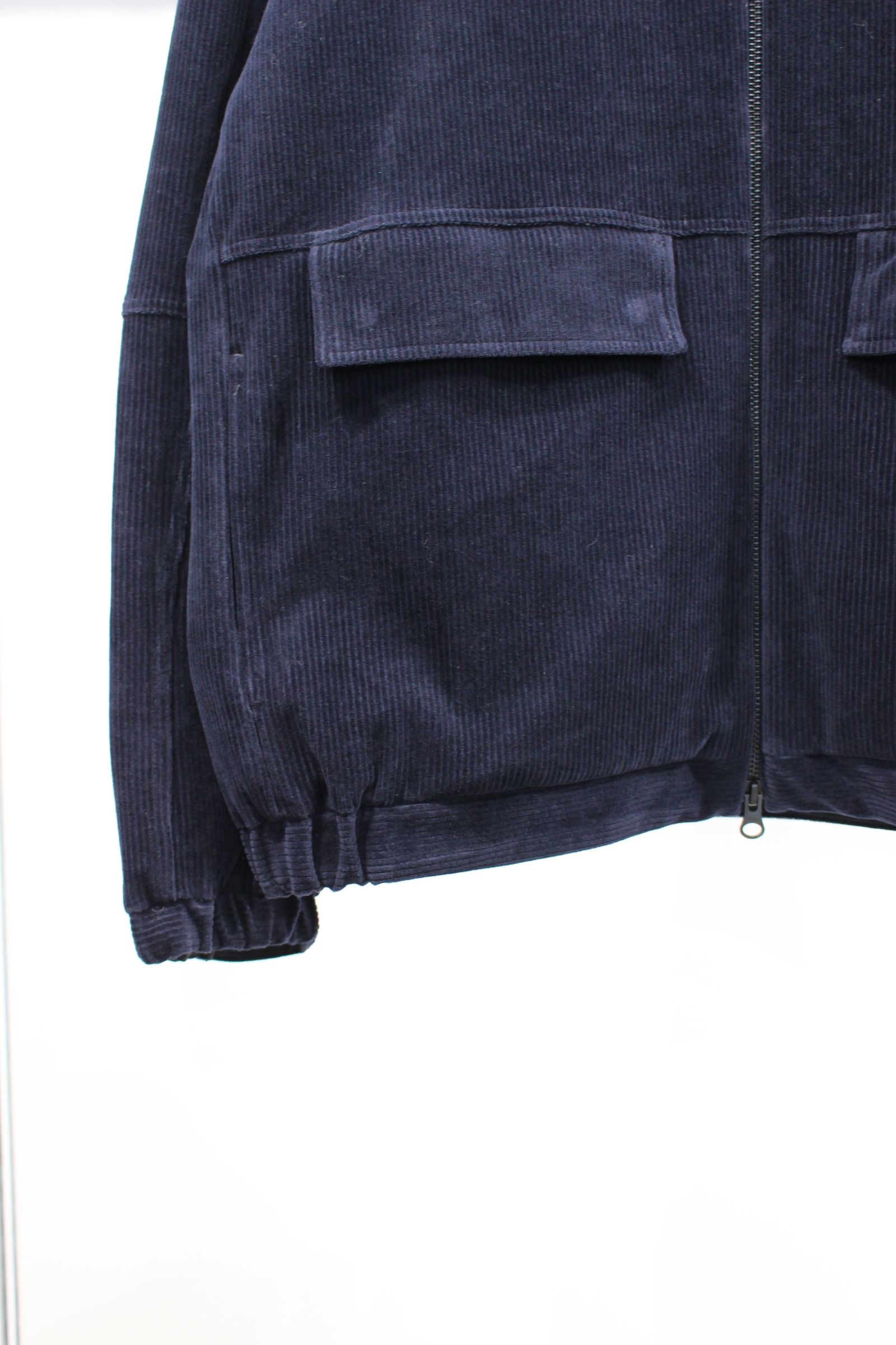 KNIT CORDUROY ZIP-UP BLOUSON/NAVY