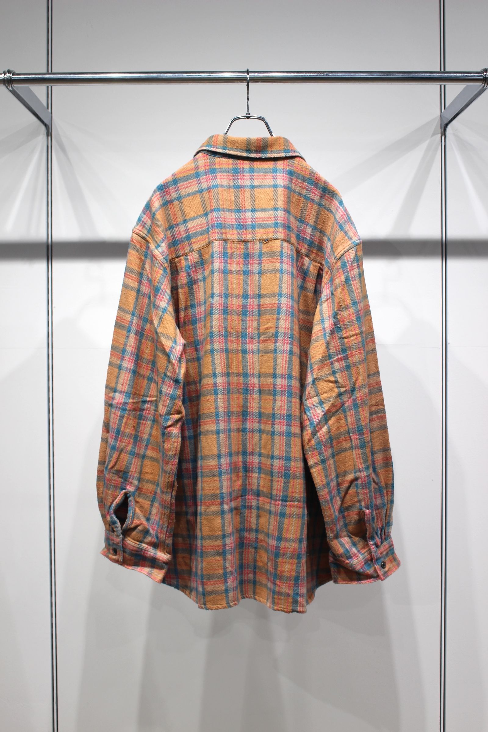NEL CHECK OVER WORK SHIRT | CAMEL | ネルシャツ