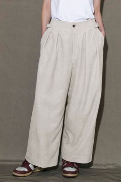 ACTIVE CORDUROY SIDE BELT WIDE PANTS | KINARI | パンツ