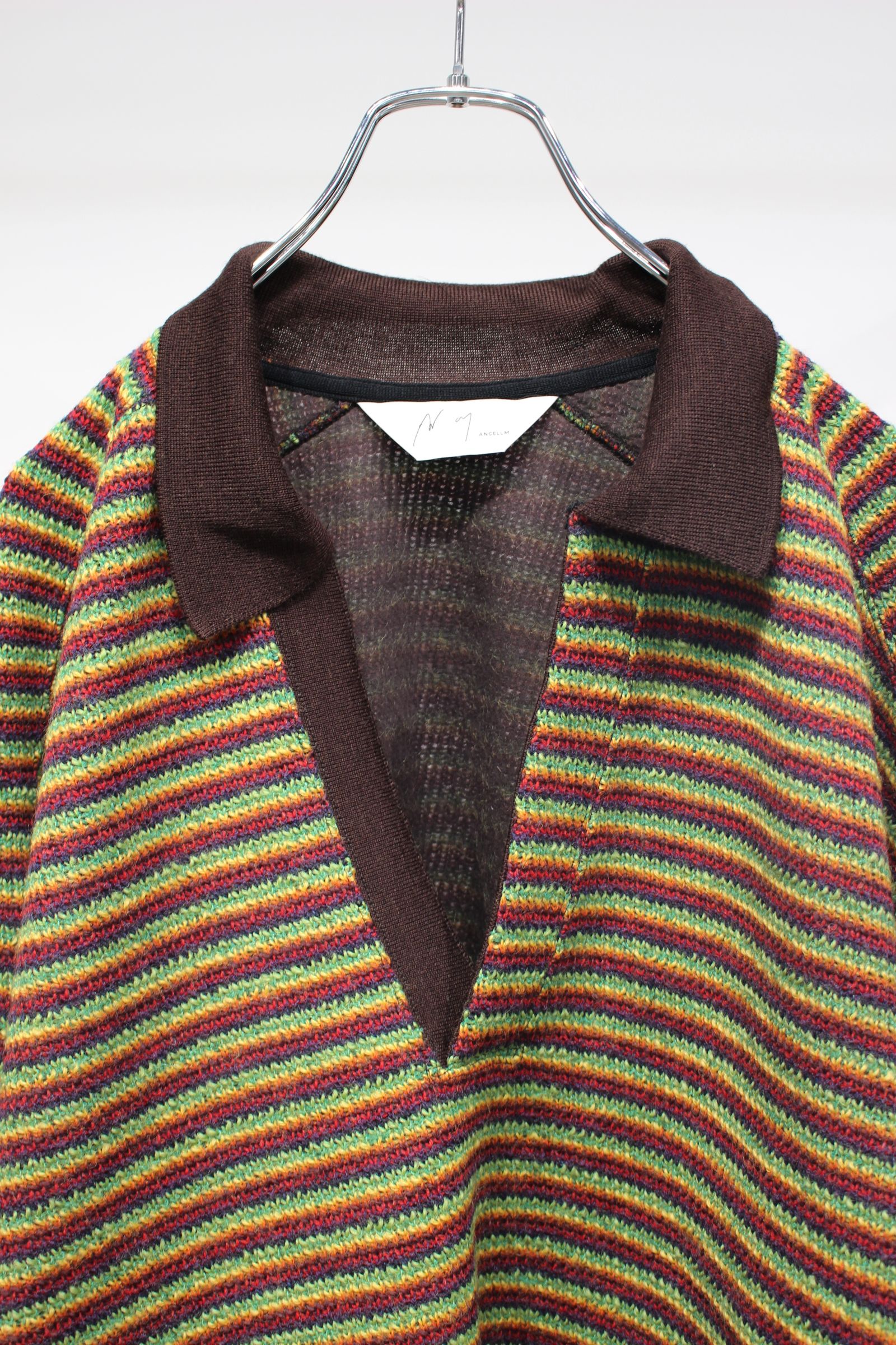 WOOL BORDER SKIPPER SHIRT | MULTI | スキッパーシャツ