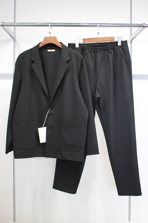 TAILORED JACKET & EASY TROUSERS (SET UP) | BLACK | テーラードセットアップ
