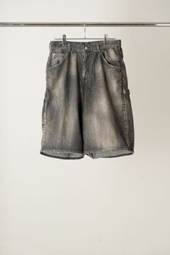 DENIM PAINTER SHORTS | BLACK | デニムショーツ